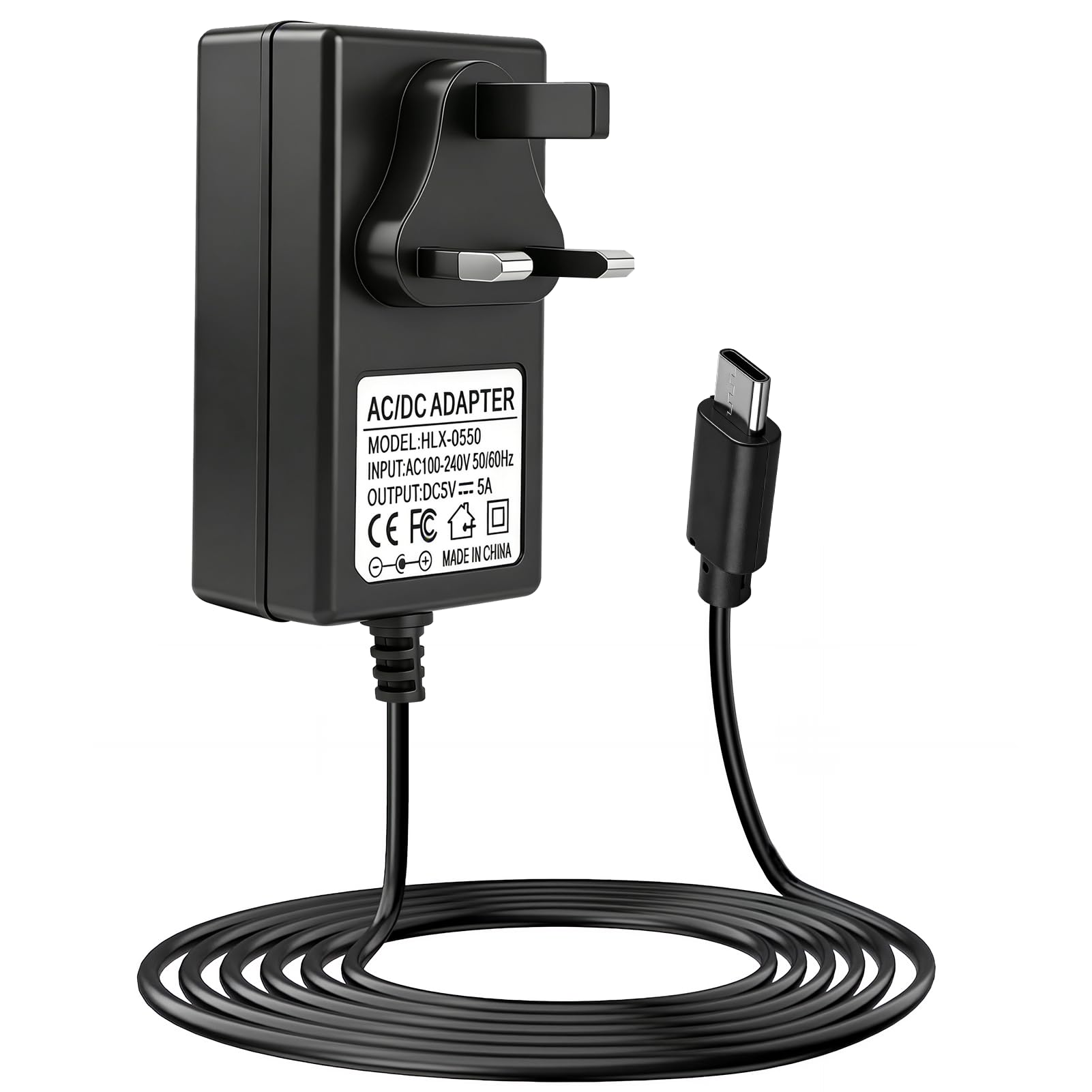USB-C Power Supply UK Plug for Raspberry Pi 5, 27W 5V 5A Type C PD Power Adapter for Raspberry Pi 5 4GB/8GB/16GB and Most Phone,Laptop and Electronic Product