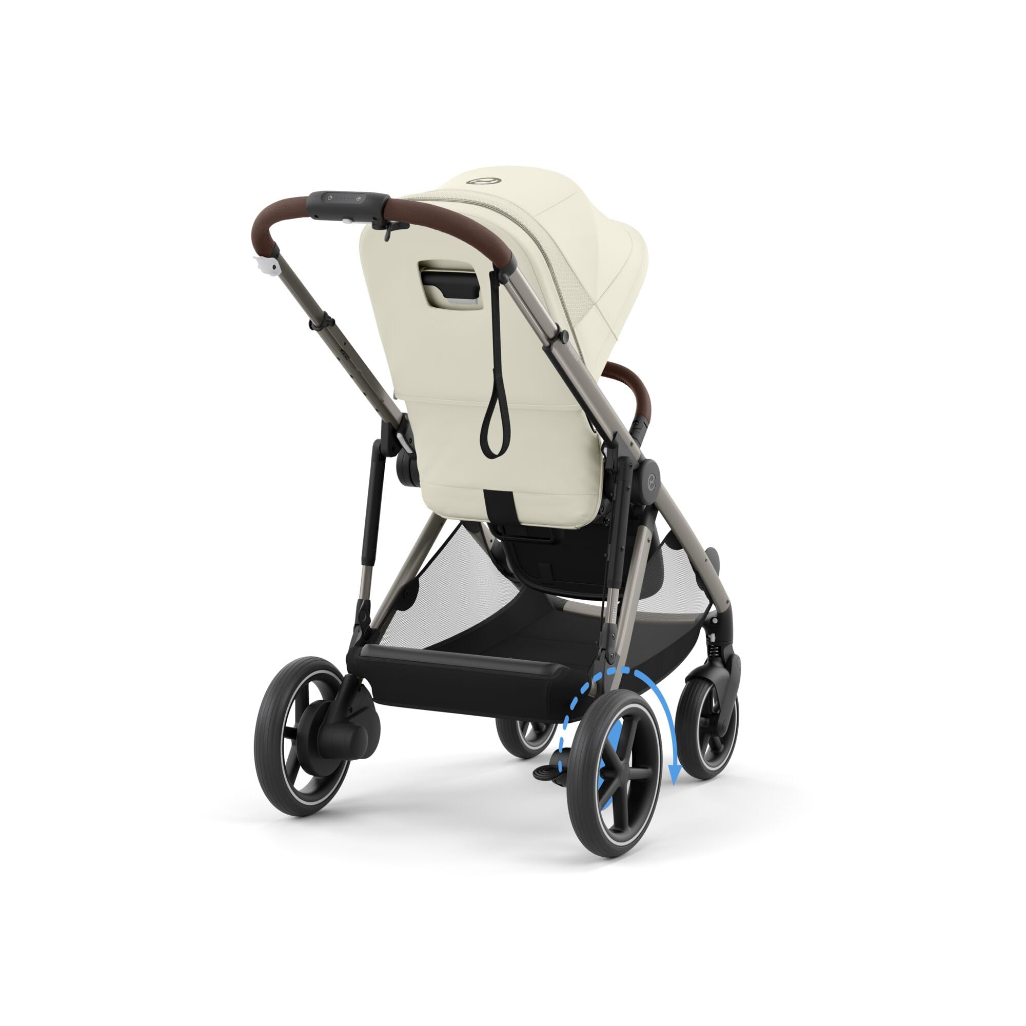 CYBEX Poussette Gold e-GAZELLE S, de la naissance à 4 ans, max. 22 kg, système tout-en-1 avec propulsion électrique, Beige coquillage