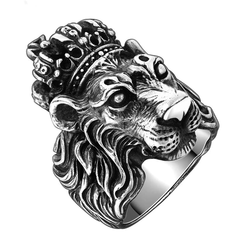 Charming King Lion Plated Stylish Ring For Men Boys Stainless Steel Tough Dude Chain Rings for Men Accessories Jewellery for Men (B0BXQ4F5BS) Amazon Price History, Amazon Price Tracker
