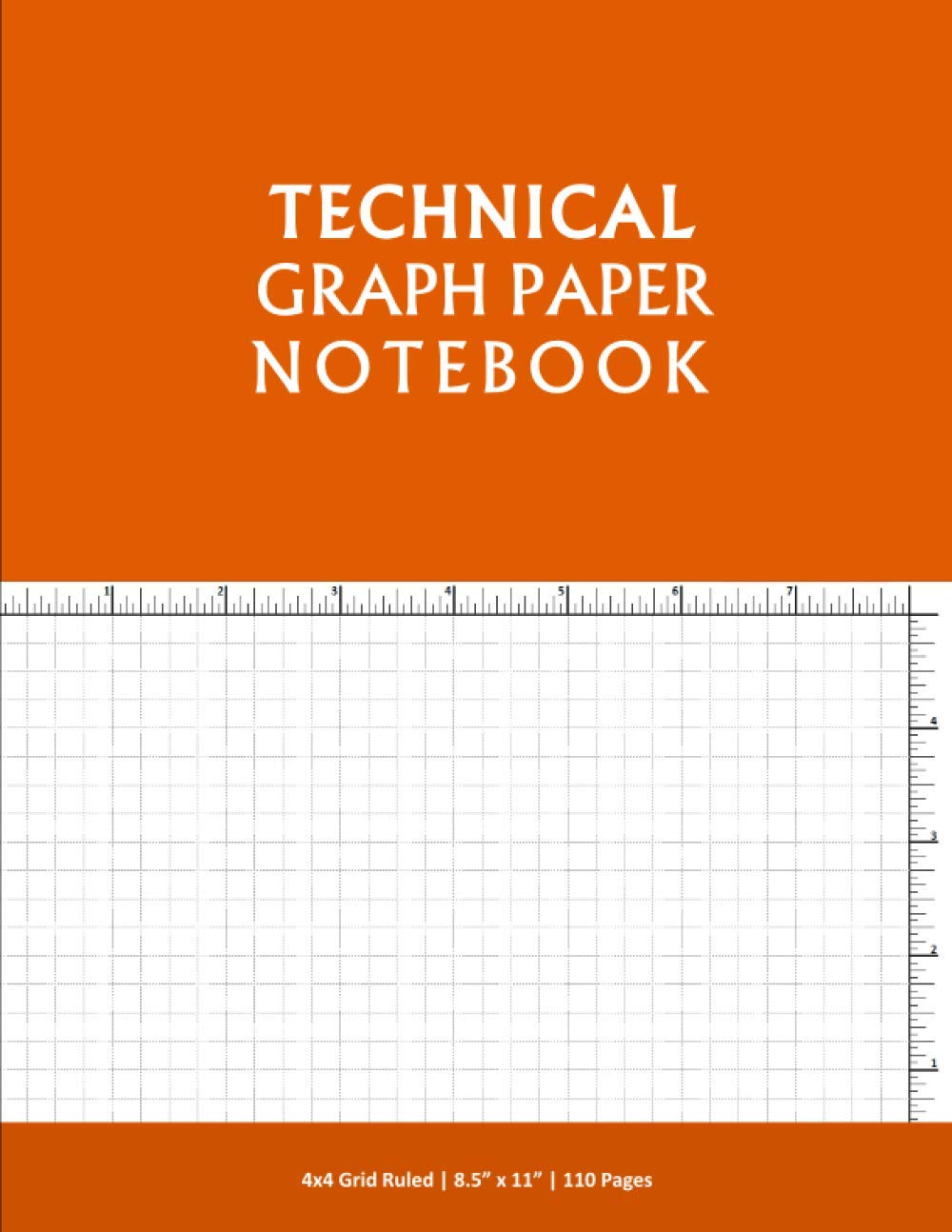 Technical Graph Paper Notebook: 1/4 Inch Grid Ruled Architectural & Engineering Graphing Pad, Blueprint Paper, Drafting/Drawing Notepad, Computation Pad - 8.5" x 11", 110 Pages /55 Sheets