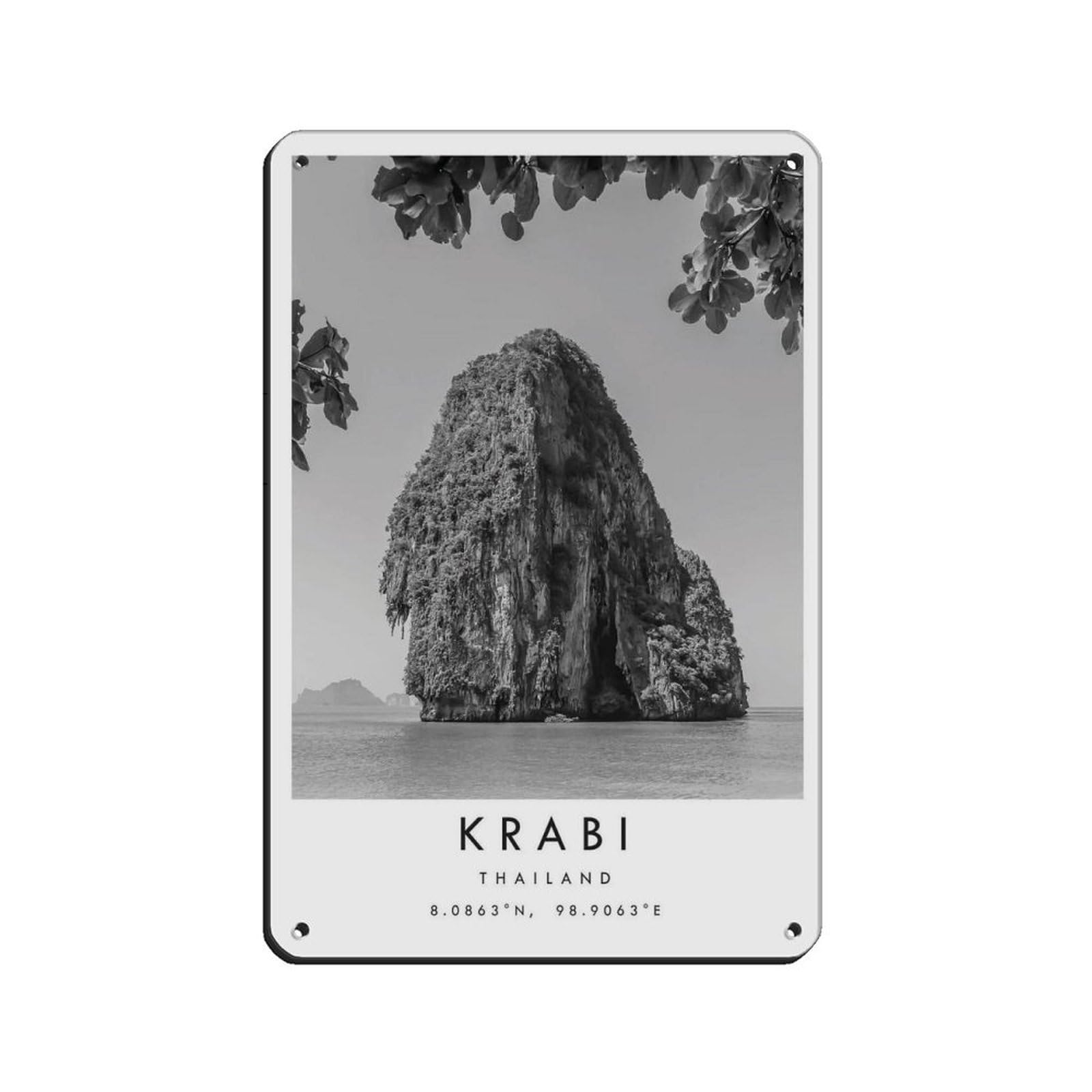 Krabi Travel, Phuket Poster Tin Sign Vintage Metal Pub Club Cafe Bar Home Wall Art Decoration Poster Retro 8x12inch(20x30cm)