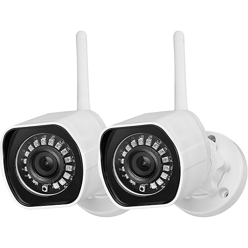 Zmodo Outdoor Security Camera Wireless (2 Pack), 1080p Full HD Home Security Camera System, Works with Alexa and Google Assistant, Silver (ZM-W0002-2)