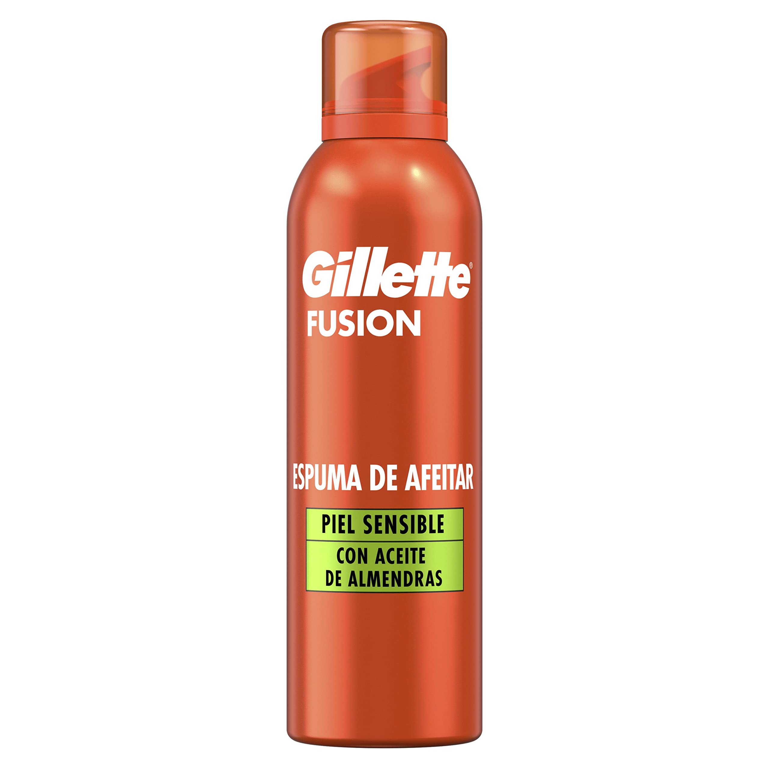 Gillette Fusion Espuma De Afeitar Con Aceite De Almendras, Para Piel Sensible Para Maquinilla De Afeitar, 250ml x6