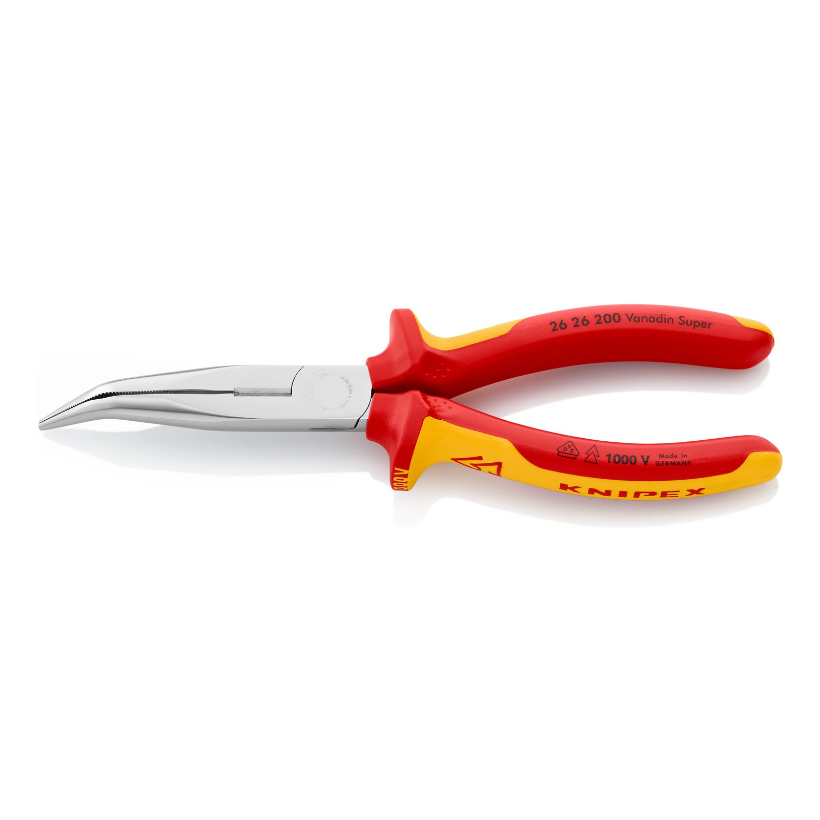 Knipex 00 20 12 – Elektro-Paket mit drei VDE-geprüften Zangen & 26 26 200 – Flachrundzange mit Schneide, VDE-geprüft