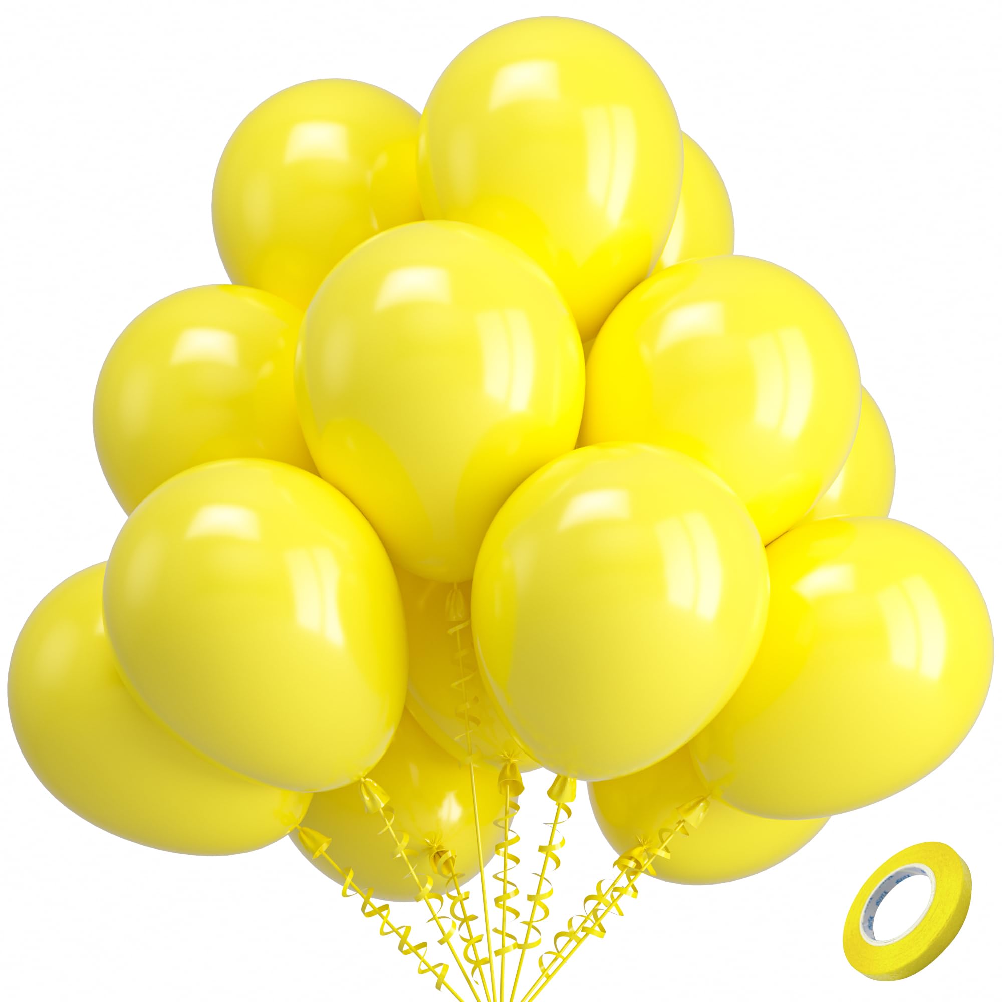 Kelfara Assorted Rainbow Party Balloons - 100 Pack 12 inch Multicolour Latex Balloons Helium Bright Color Balloon for Kids' Birthday Rainbow Party Decorations Baby Shower Wedding Graduation — view 15