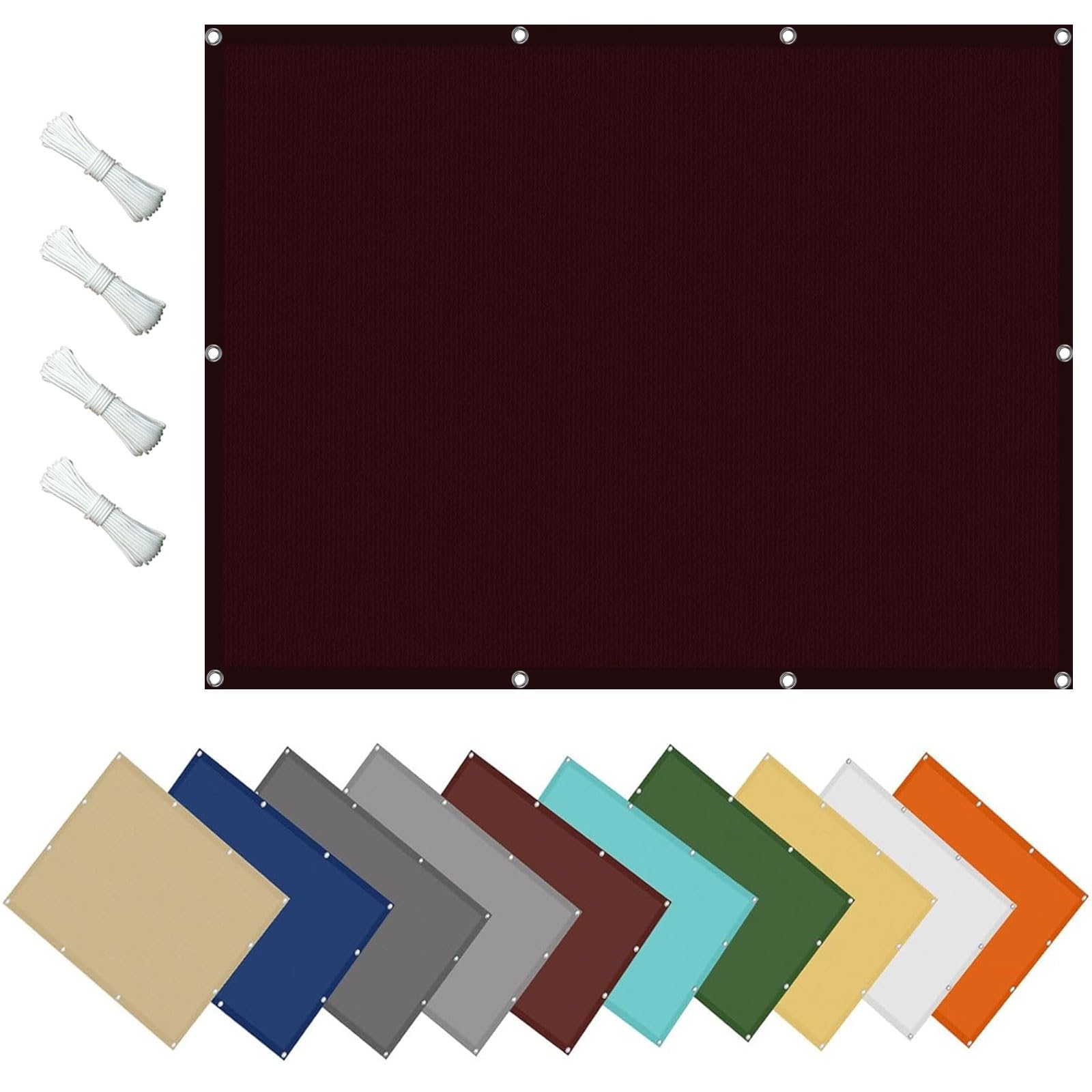KLGFBDC Waterproof Sun Shade Sail 4.5x5.5m UV Protection Canopy with Grommets & Cord for Balcony Terrace GardenBurgundy Outdoor Shade Solutions