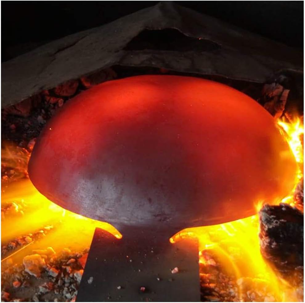 Cast Iron Wok Chef's Pot 22inch, High Capacity, Multi-Person Meal, Hand Hammered, Non-Rust, Durable, Traditional Cooking Pan for Asian Dishes,50cm