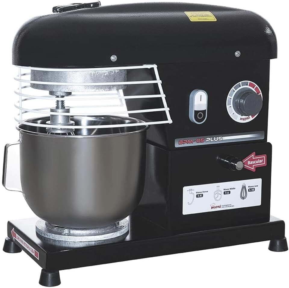 Batedeira Planetária Maná 5 Litros Semi Industrial Bivolt Bpm-05p Preta
