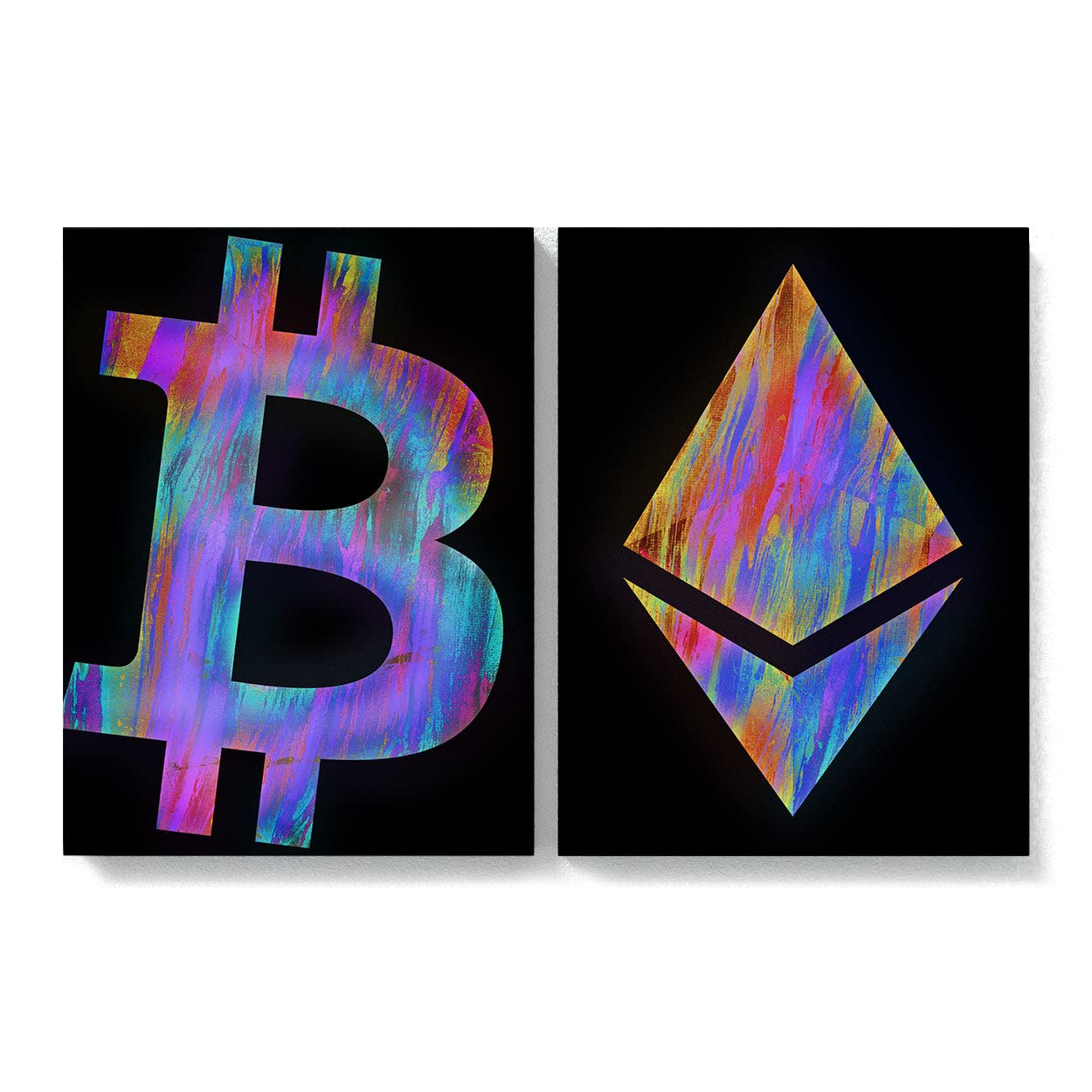 Bitcoin & Ethereum Concrete Abstract Large 2x | 30x40