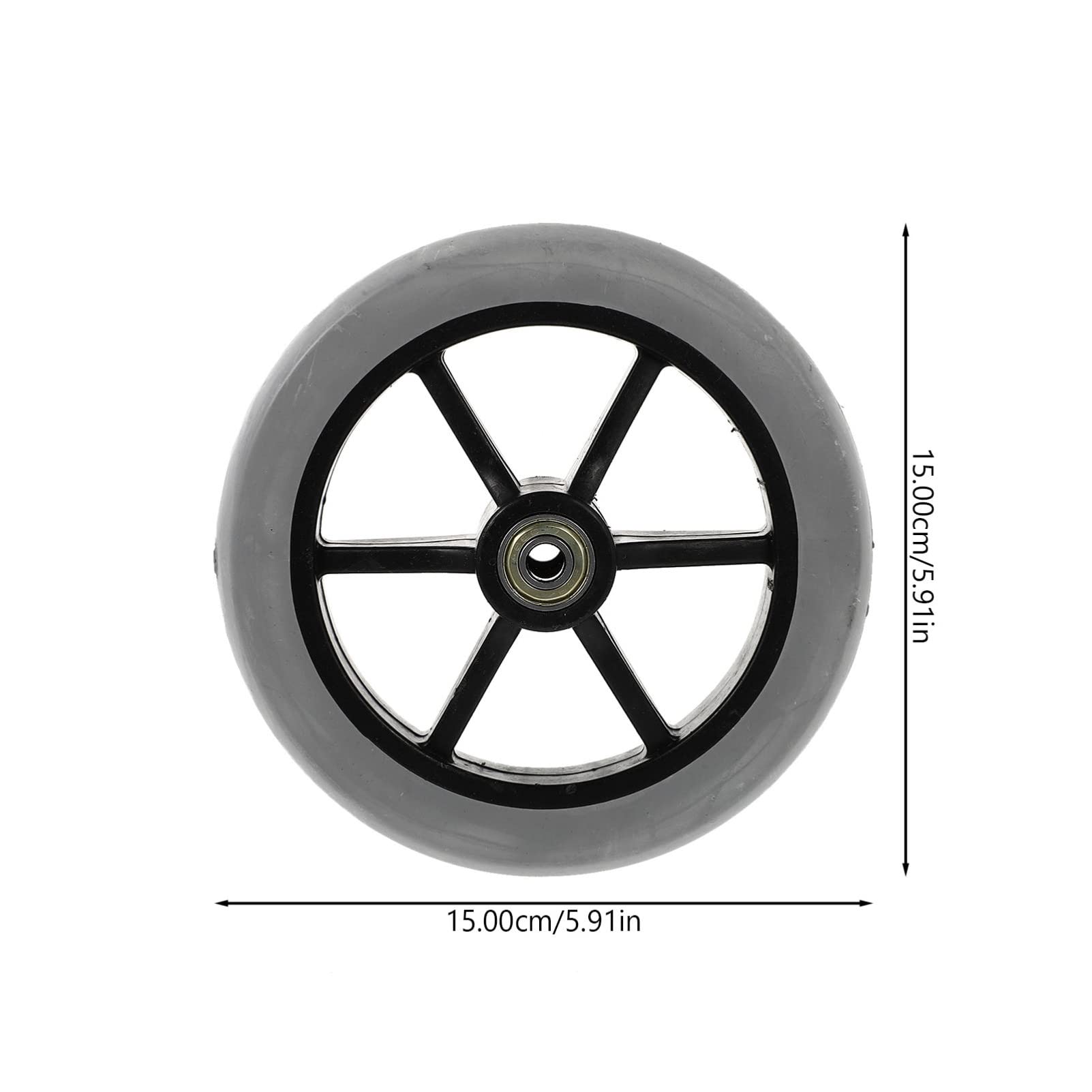 HEMOTON 6 Inch Universal Wheelchair Front Wheels Replacement Pair with Castors for Power Chair and Mobility Scooter Accessories Indoor Outdoor Use - Image 3