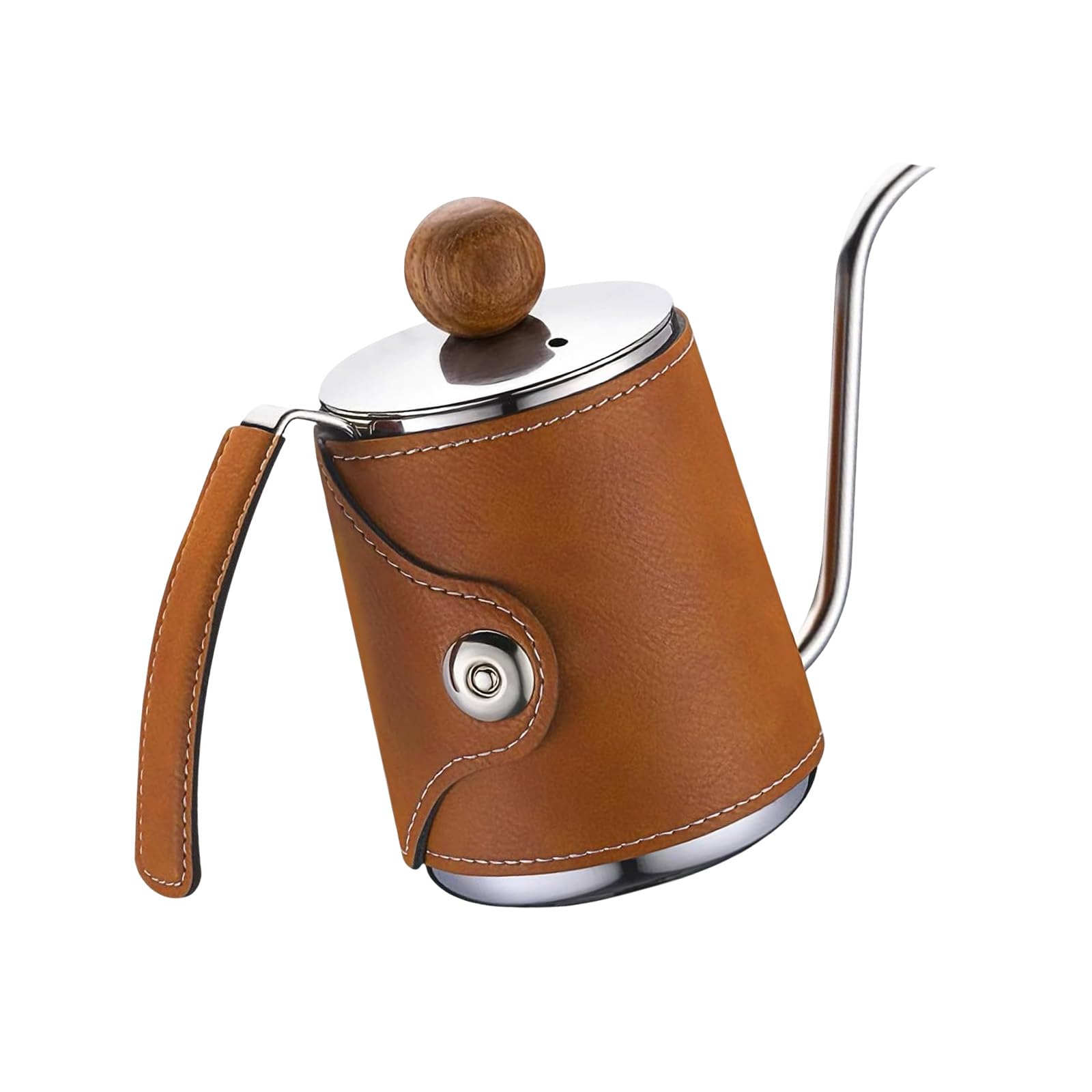 Buxuaaaa Artisanal Pour Coffee Kettle Creative Pour Coffee Kettle with Premium Leather Sleeve for Lover Accuracy Brewing