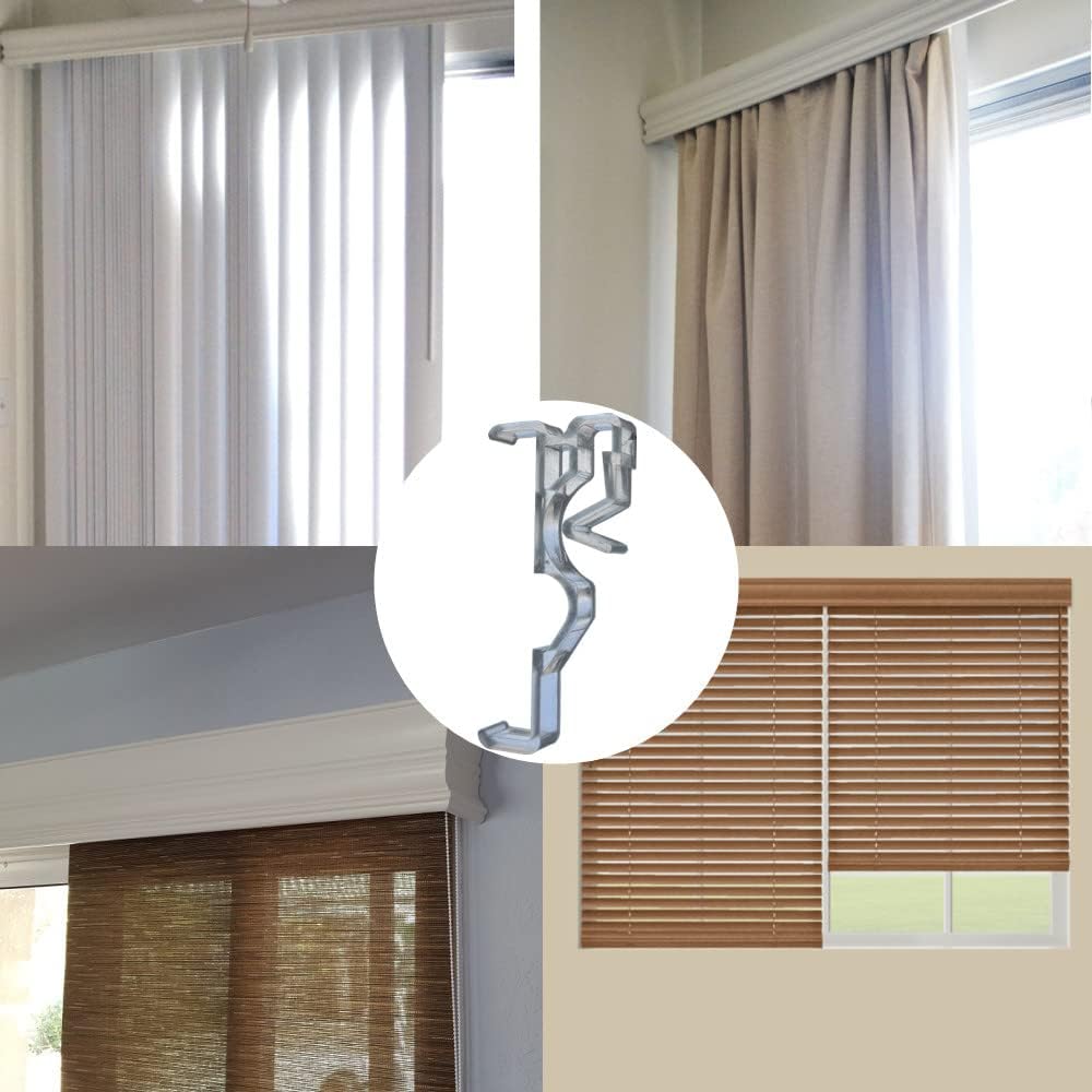 10pcs Valance Clips 2-1/2'' Window Blinds Hidden Clip Retainer Holder Clear Plastic for Horizontal Blinds Valance with 2.5" in Width