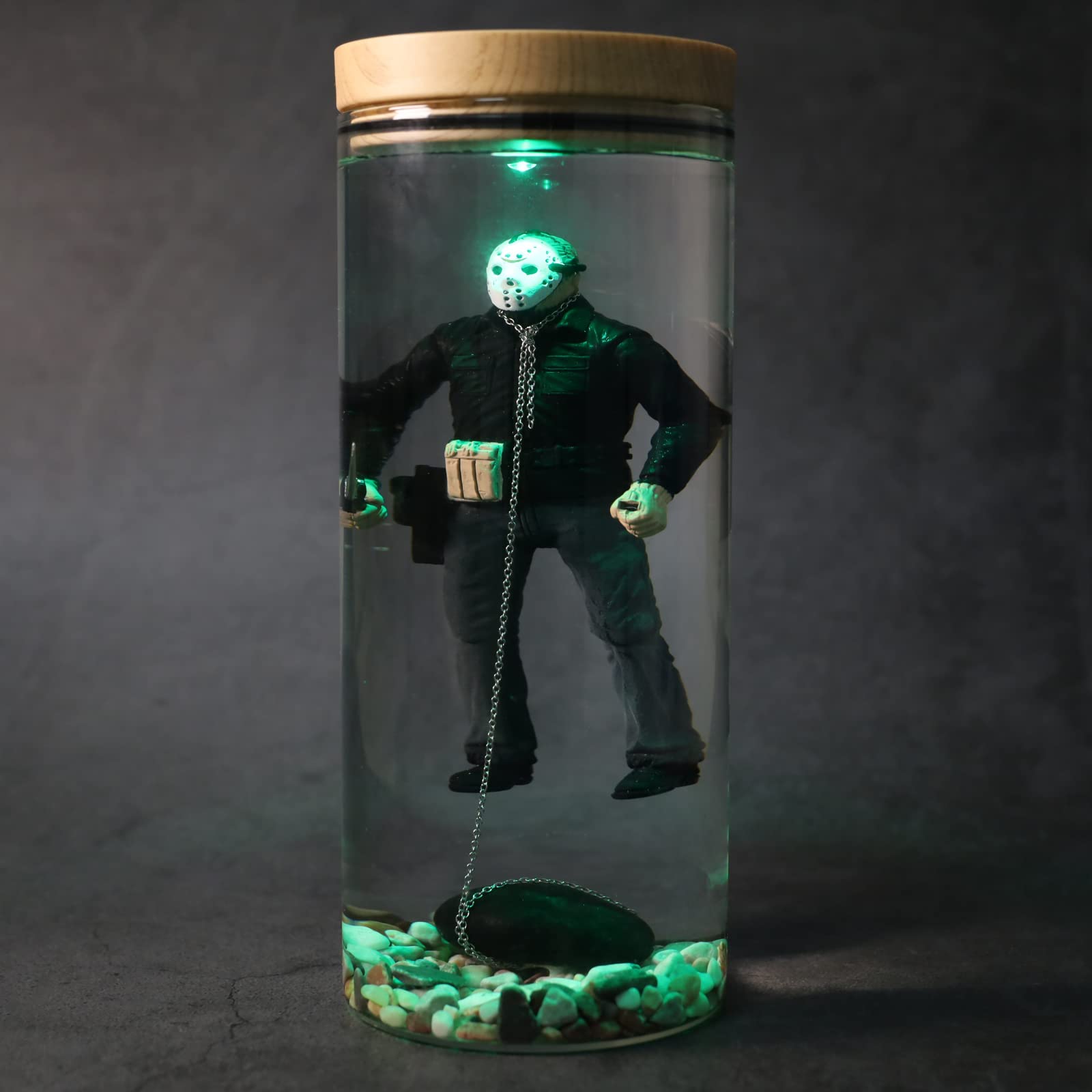 fish tank accessories jason voorhees Water Lamp Rotating, Horror LED Night Light, Halloween Decoration, Horror Fan Gift, Desk Decor, Halloween Collectible, Handmade Burgid Jason Voorhees Horror LED Water