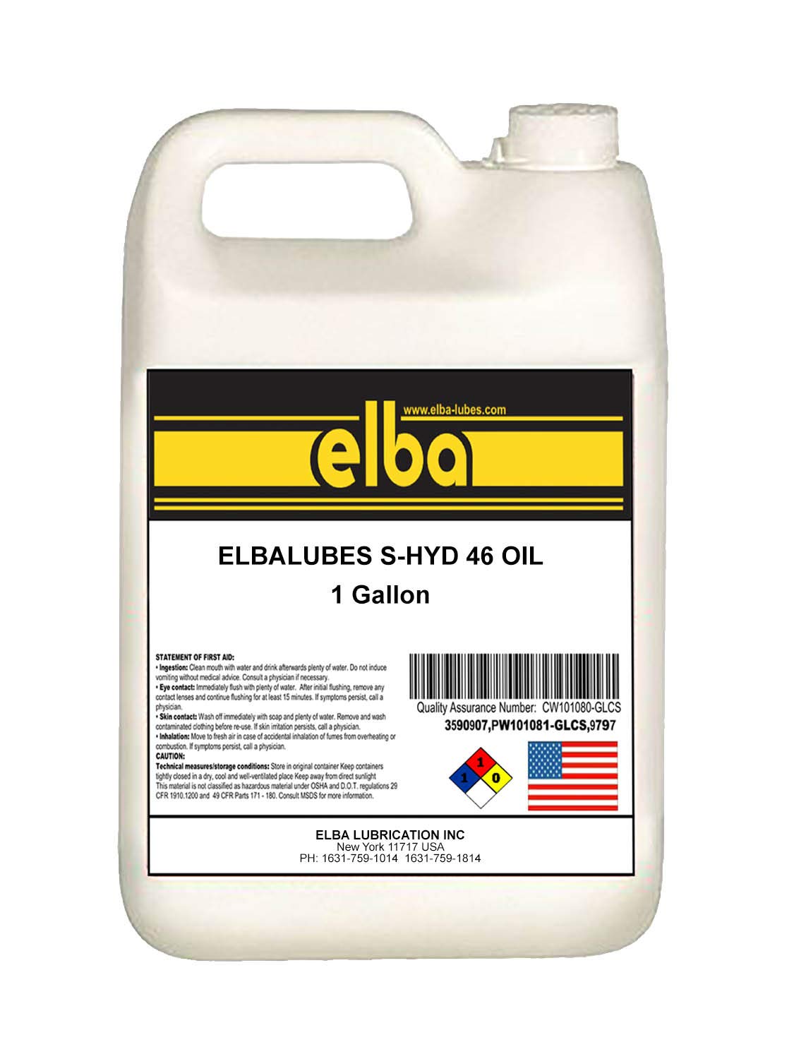 ELBALUBES S-HYD 46 Zinc-Free Ashless Hydraulic Oil. Cross Reference: to Mobil VELOCITE. Shell TELLUS 46, Rando 46. NUTO 46, HYSPIN AW 46, Turbine 46 (1 Gallon X case of 6)