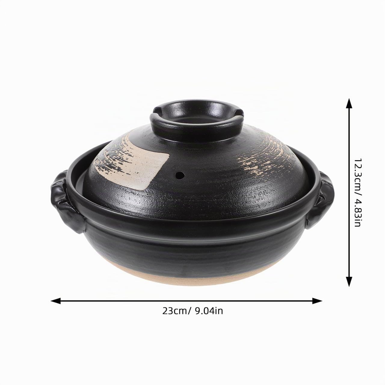 tegame terracotta di coperchio pentola，900ml Ceramica Stufato，Pentola Forno di Terracotta Antiaderente Zuppa di di Casseruola Olandese