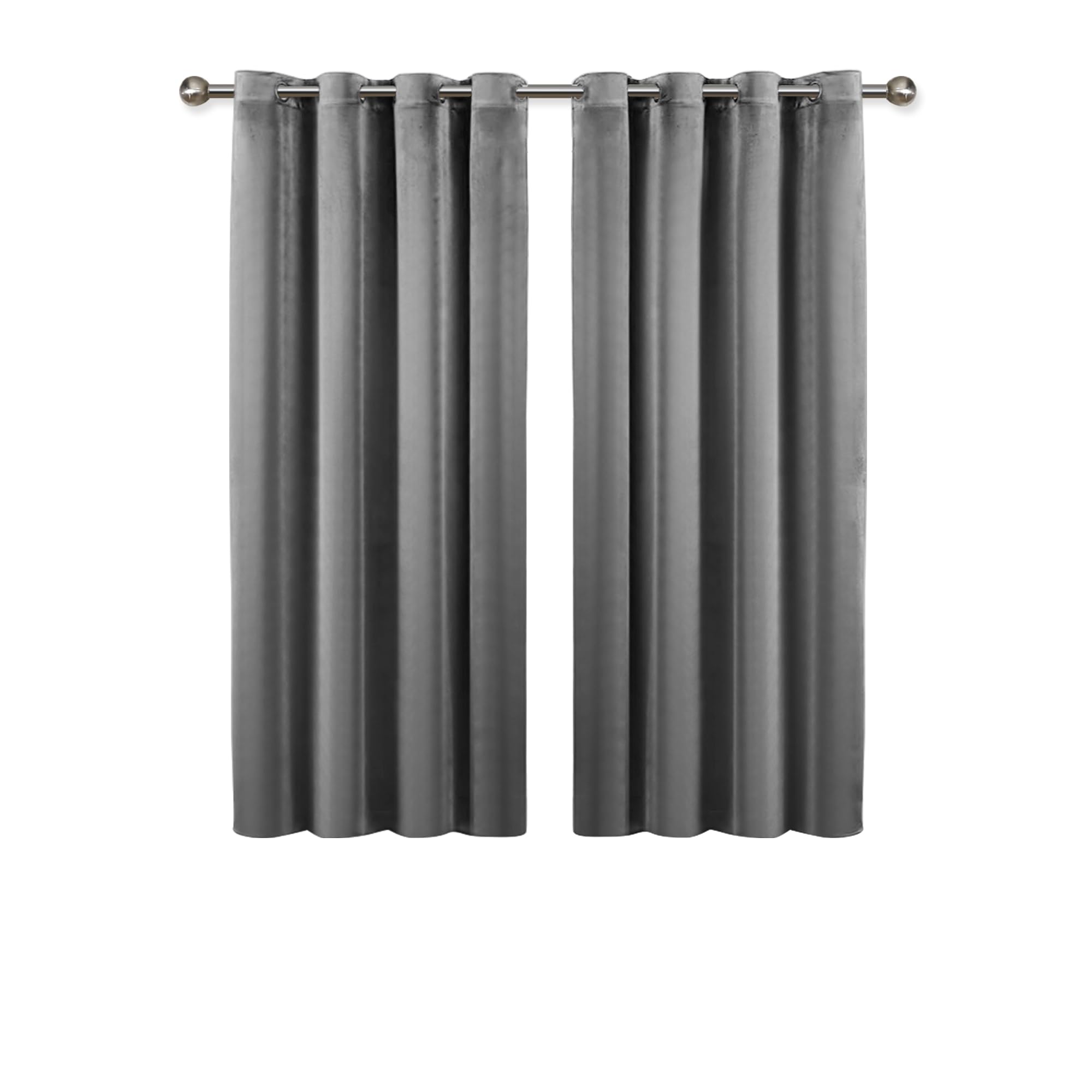 Ir Imperial Rooms Grey Imperial Rooms Crushed Velvet Curtains 46X54 Inch Blackout Curtains For Living Room Super Soft Ring Top Thermal Curtain 2 Panel With Matching Tiebacks