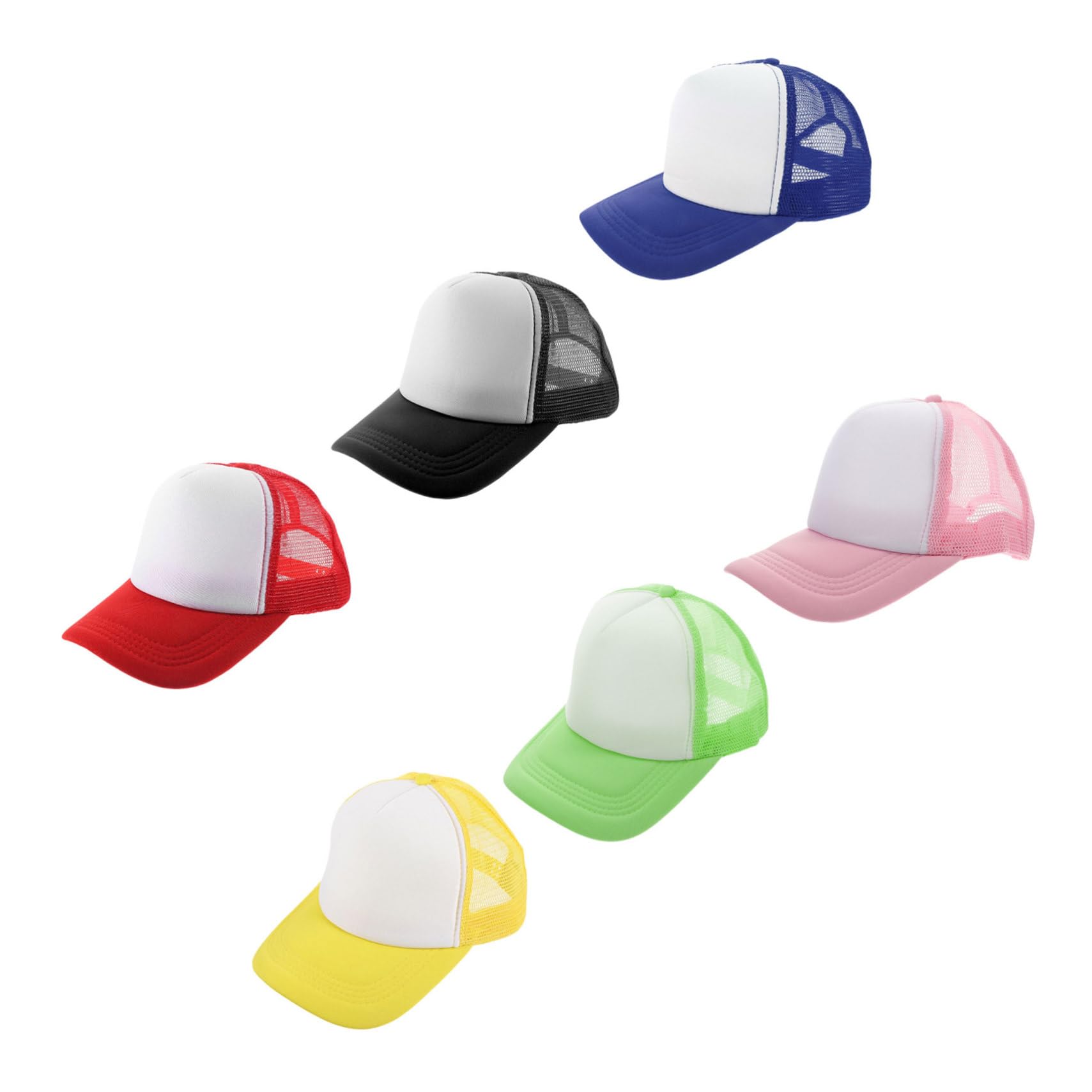 FRCOLOR Cappello da Baseball Rete Vuota 6 Pz Cappello Mesh Sportivo Estivo per Personalizzazione Unisex Tessuto in Poliestere e Sponge