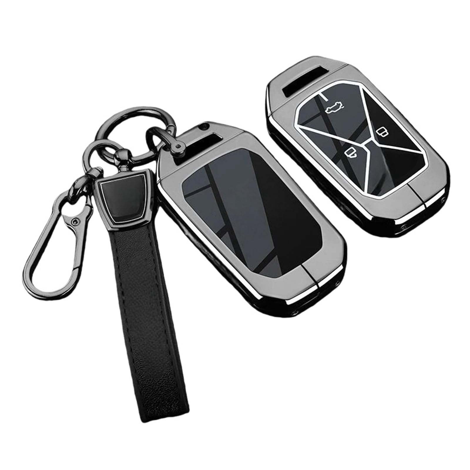 Compatible con Cowin Auto Kaiyi Kunlun IHD R 300 500 EV, funda de aleación de zinc for llave de coche, funda for mando a distancia, llavero, accesorios interiores(STYLE 9)