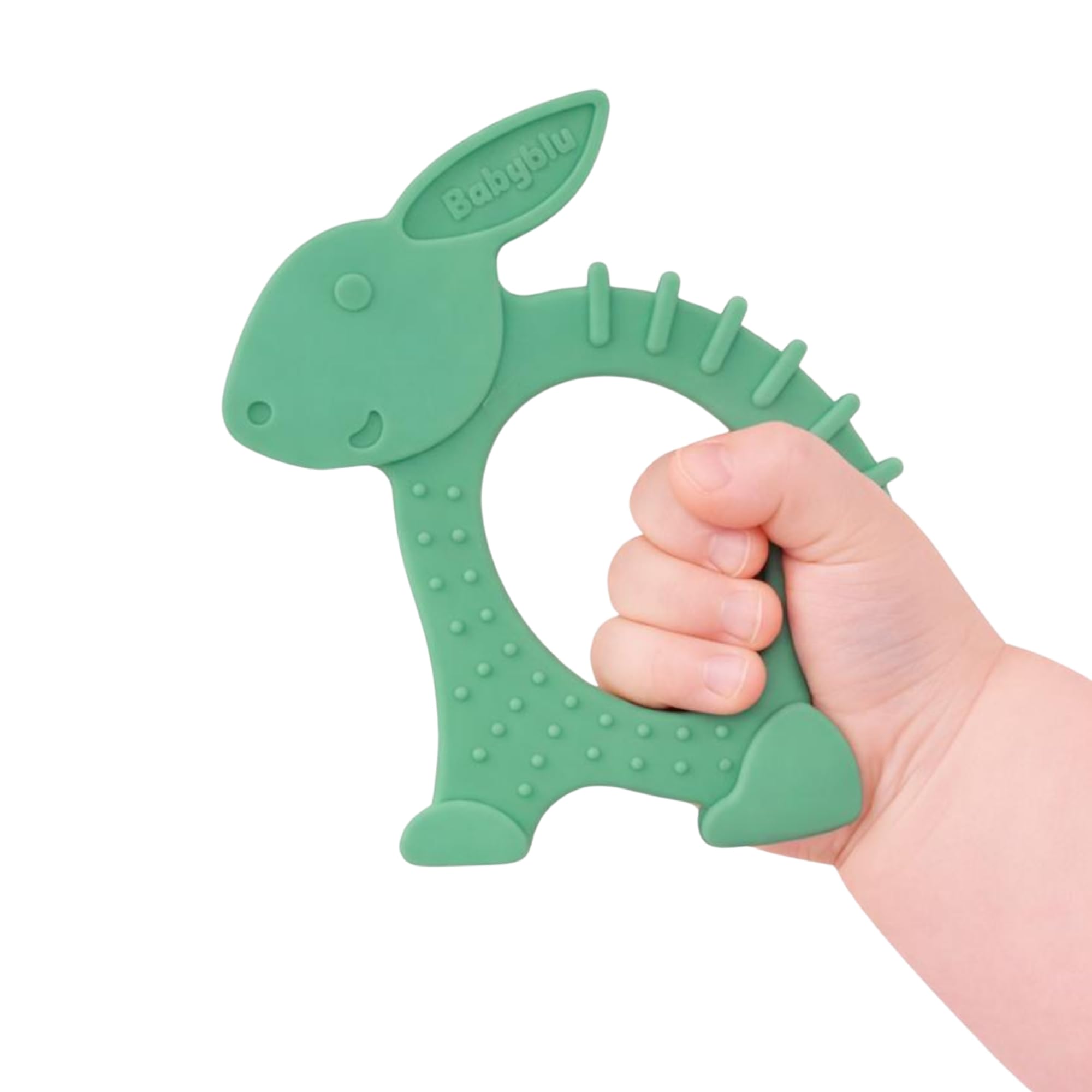 Babyblu Pediasoft Silicone Rabbit Shape Baby Teether Green | Silicone Teething Toy for Infants & Toddlers | Baby Teether for Chewing & Gum Stimulation-picture-15
