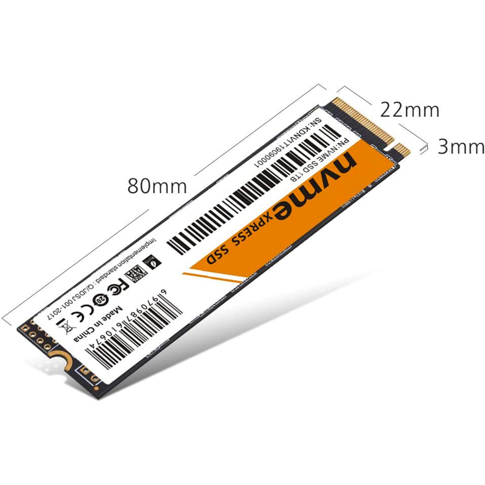 SIMPLETEK Memoria SSD 1TB M.2 2280 NVMe PCIe 3.0 | Disco Archiviazione a Stato Solido up to 2200 MB/s | Memoria PC Computer Assemblati 1000GB