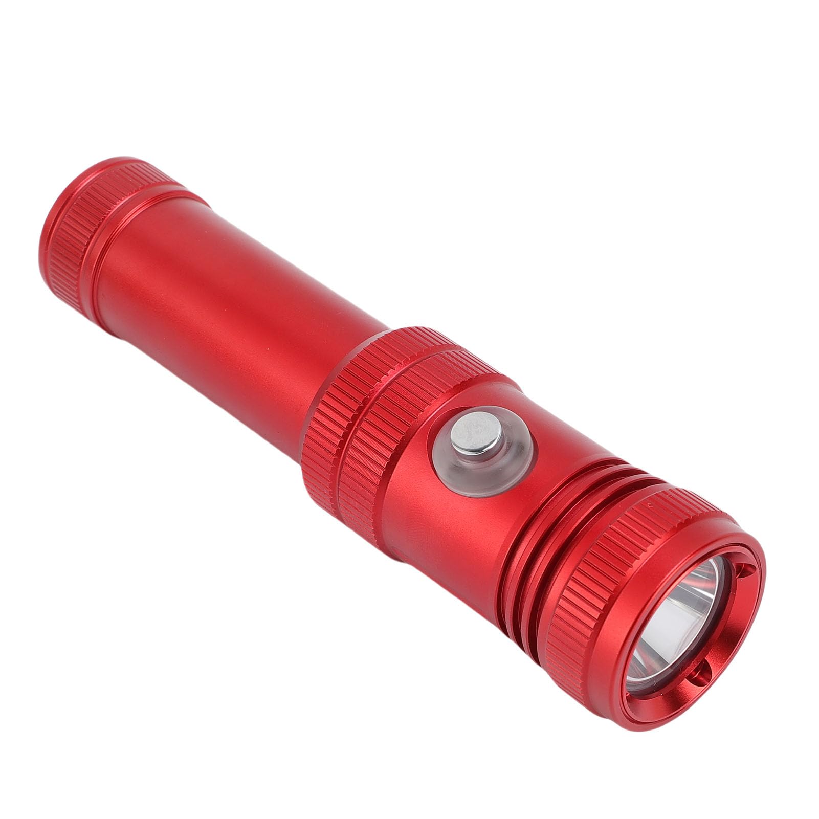 Torcia subacquea potente 1200 flusso luminoso impermeabile torcia per osservazione marina, materiale ABS (rosso)