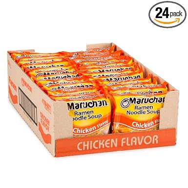 Maruchan Ramen Chicken, Instant Ramen Noodles, Ready to Eat Meals, 3 Oz, 24 Count