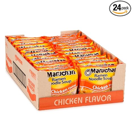 Maruchan Ramen Chicken, Instant Ramen Noodles, Ready to Eat Meals, 3 Oz, 24 Count
