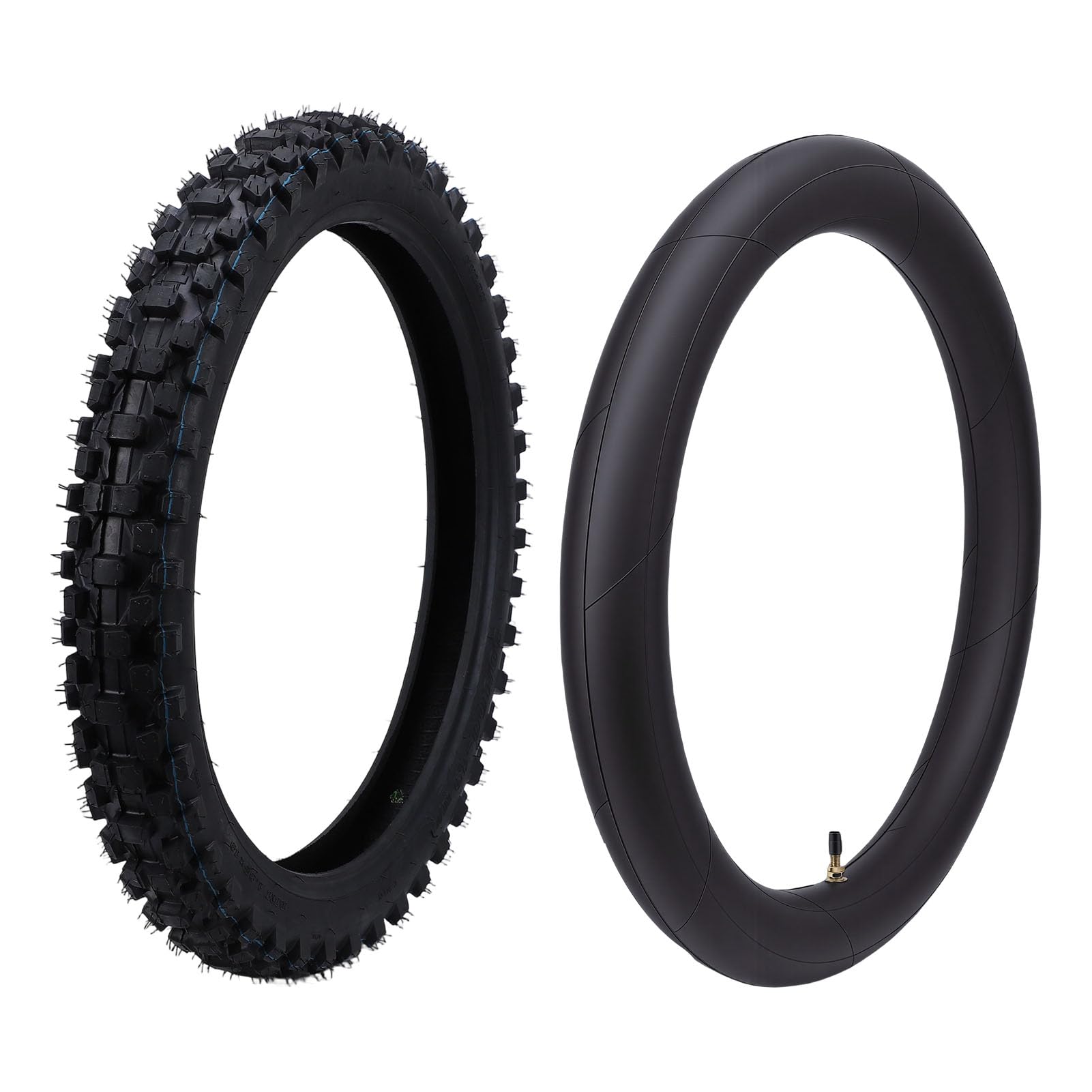 Tbest 80/100-19 Dirt Bike-Reifen mit 3,00-19 Innenschlauch, Offroad-Motorradreifen, Verbesserte Traktion und Griffigkeit, Verbesserter Fahrkomfort, Schnee-, Schlamm- und Sandreifen,