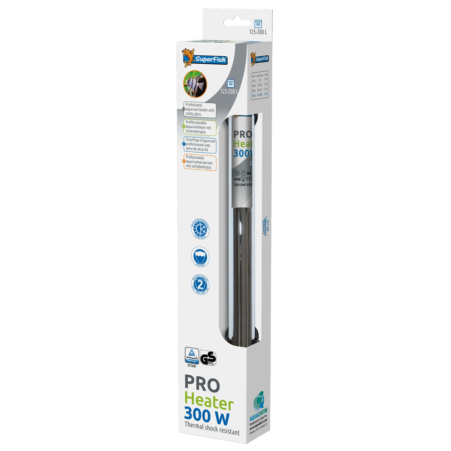 Superfish Pro Heater 300W for Aquariums sized 125-200L (35cm)