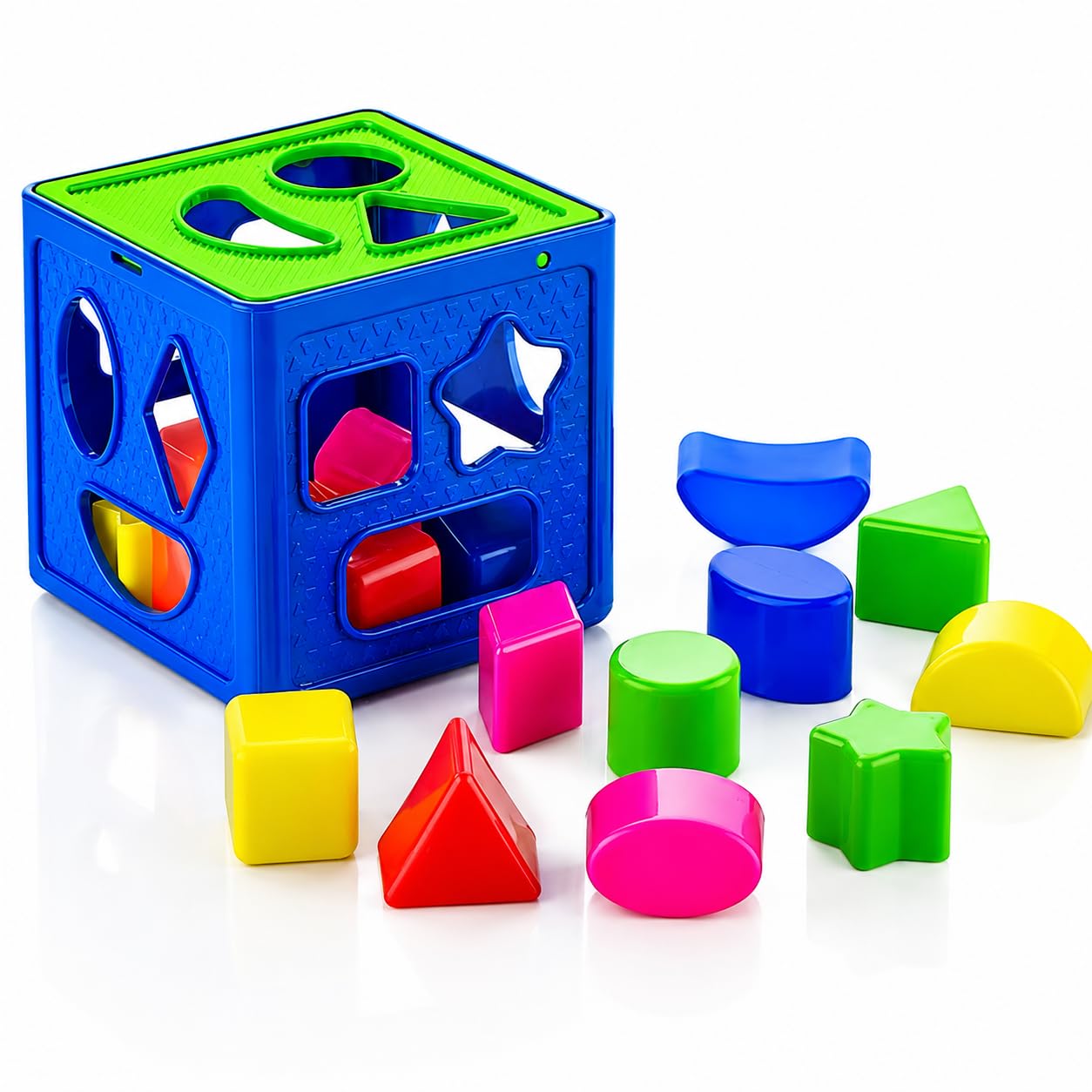 Shape Sorter Cube for Kids Geometric Colorful Activity Baby Boys & Girls Fine Motor Skills Multicolor Educational Toy (12+ Months)-image-13