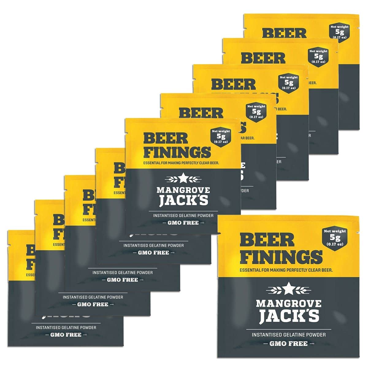 10x Mangrove Jacks Beer Finings GMO Free 5g Clears 23L in 24 Hours