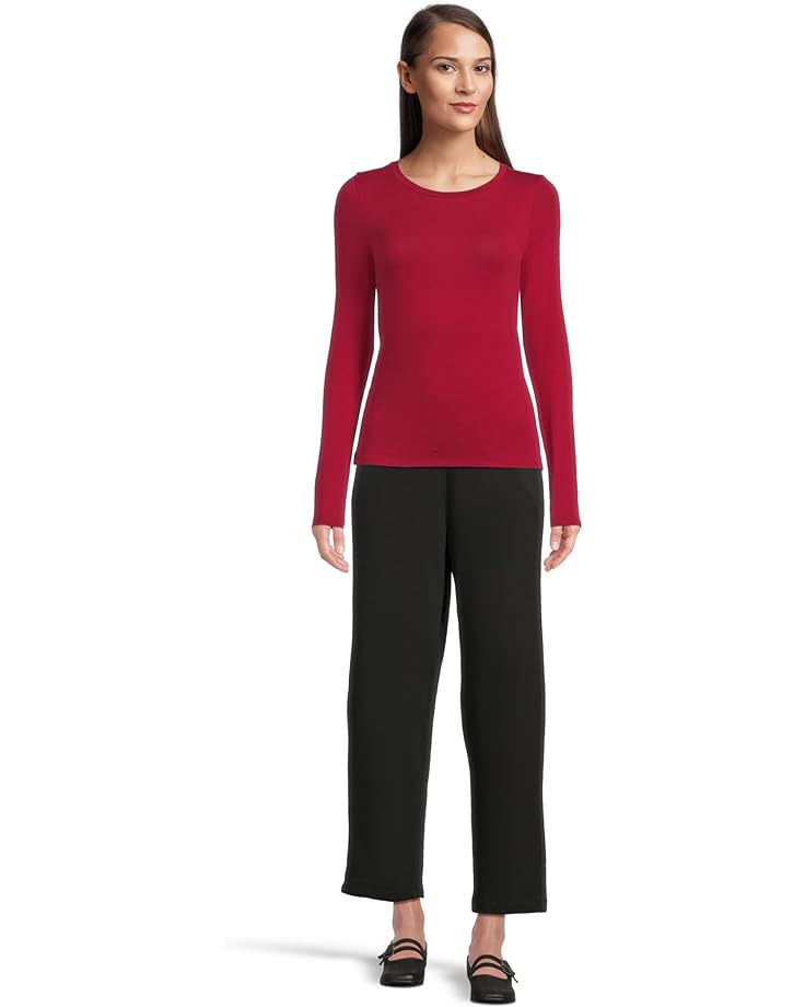 Eileen Fisher Sheer Knit Round Neck Slim Long Sleeve Tee - #5 of 5