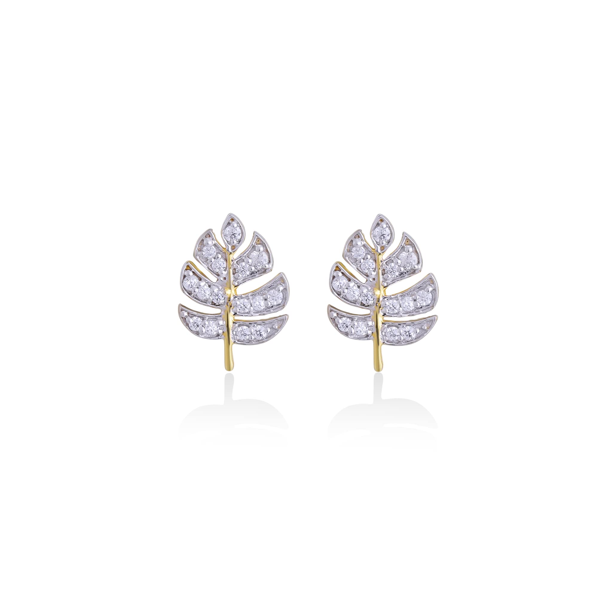 GG PETIT Diamond Leaf Earrings For Teens And Adults In 925 Sterling Silver With 24Kt Gold Plating For Girls (B0C6MN8RQQ) Amazon Price History, Amazon Price Tracker