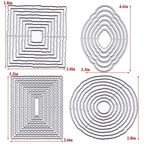 Lzbrdy 31Pcs Layering Metal Cutting Dies, 4 Different Shapes Background Frame Die Cuts For Scrapbooking And Card Making, Album Embossing Stencil #TOP1
