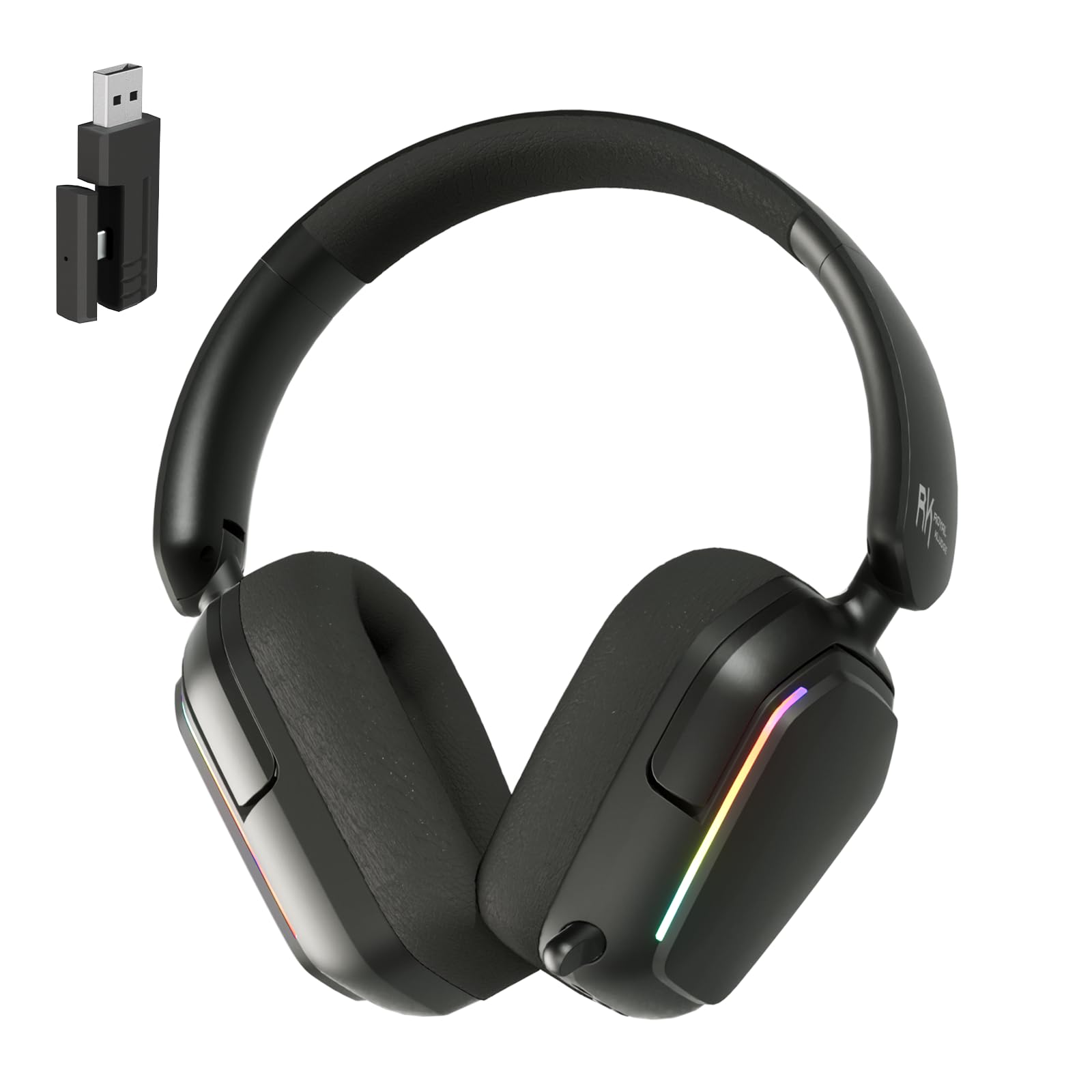 HG101 Gaming Headset with Microphone, Wireless/Bluetooth 5.3/Wired Gaming Headpones for PS5/4, Switch, PC, 40mm Dynamic Drivers, 7.1 Surround Sound, Black