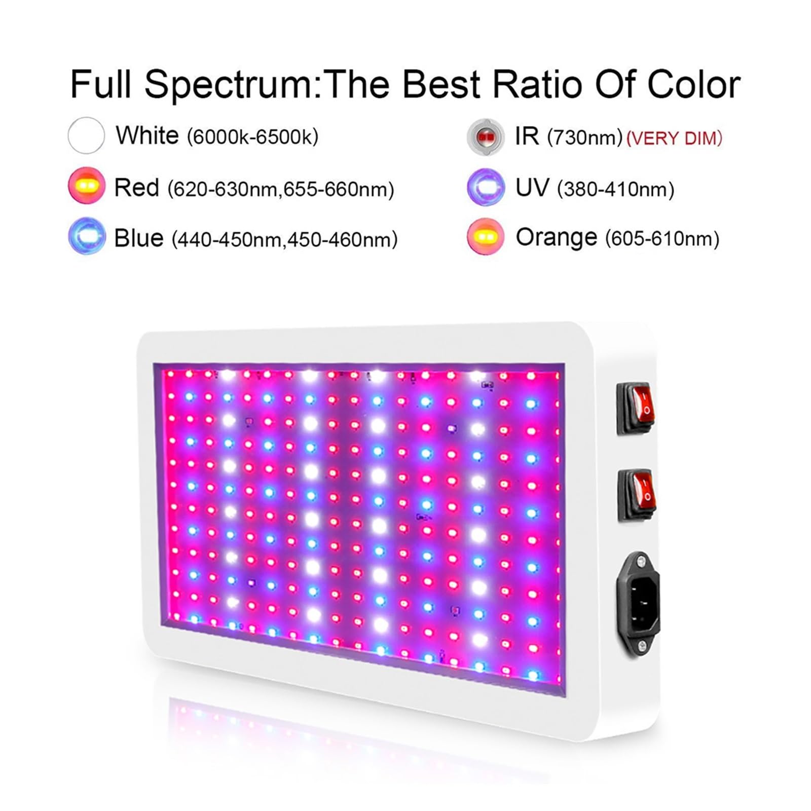 Lámpara de Cultivo, Full Spectrum 160W LED Grow Light Luz de Planta Impermeable Regulable for Plantas de Interior, luz de Relleno suculenta, luz de Invernadero(216Leds-110W)
