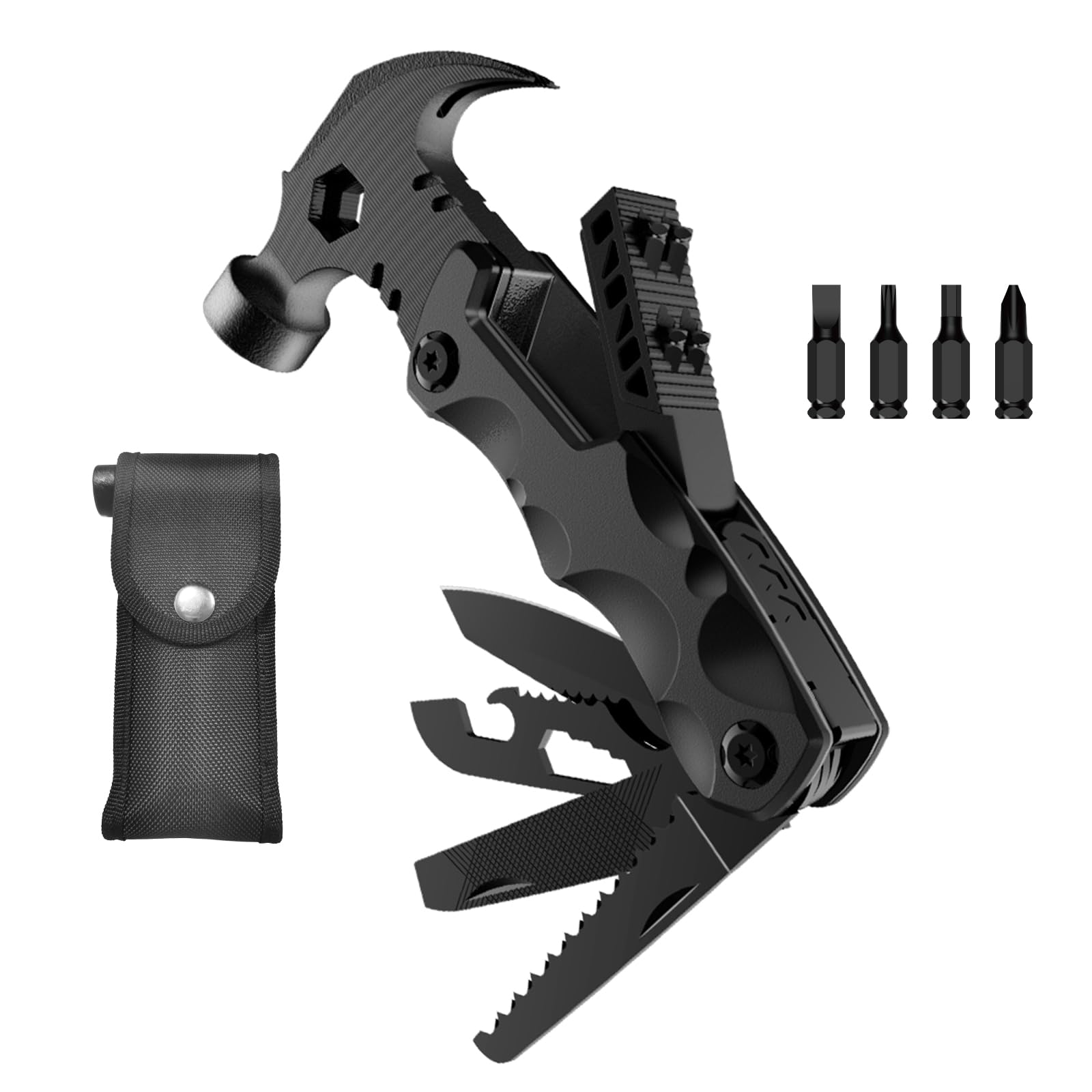 Gifts for Men Unique, WIBENTL Multitool, 15 in 1 Survival Gear, Camping Accessories, 4 Screwdrivers heads with Magnetic, Christmas Gifts for Men, Lock Function, cool gadgets for men WM15H