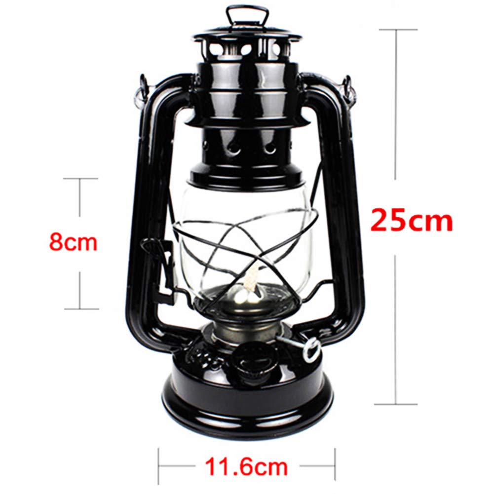 Petroleumlampe, 25cm Vintage Kerosinlampe Tragbares Campingzelt Licht Hängende Laterne Dekor, Retro Petroleumlampen Klassische Öllampe Tischlaternen Grün