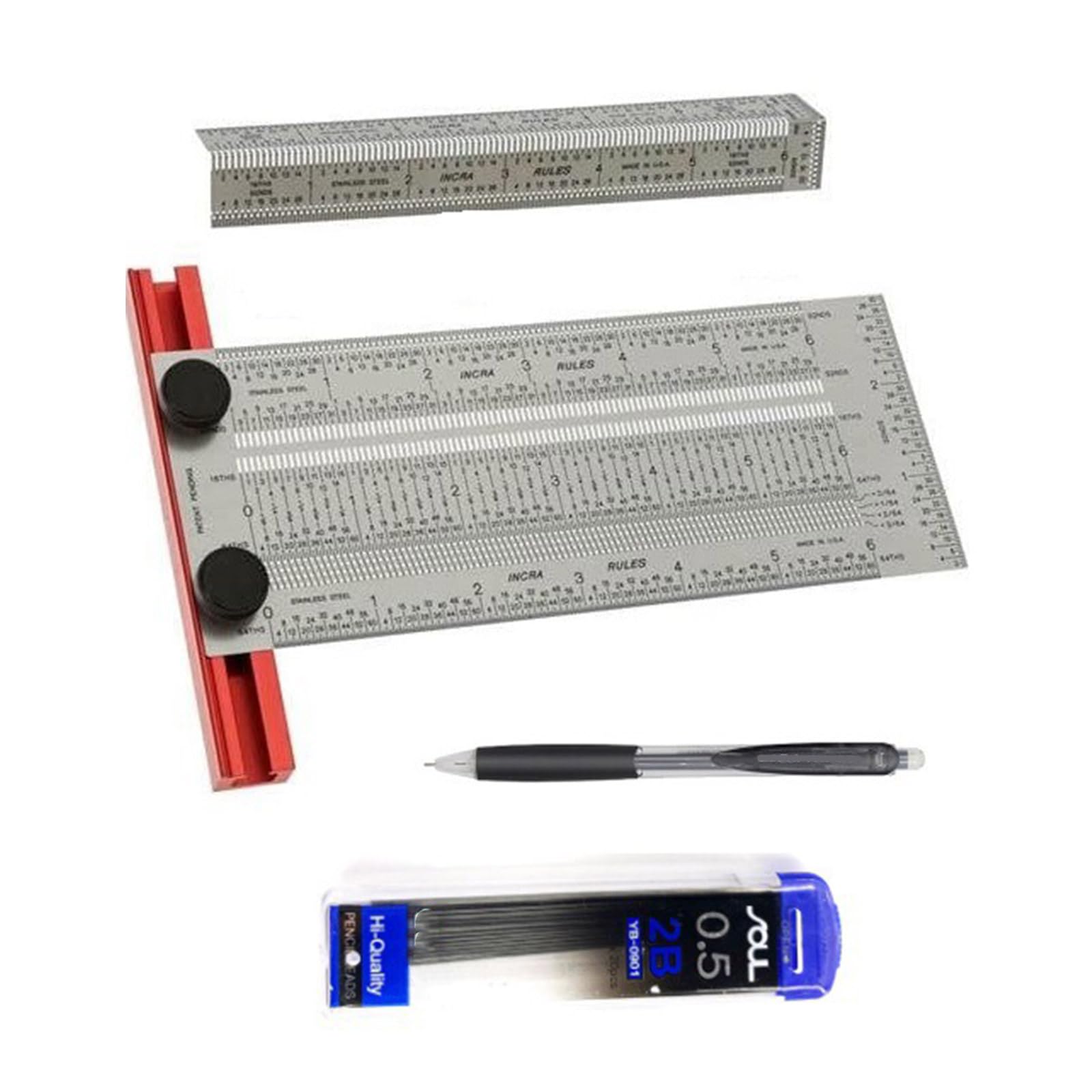 Precisioni Marcatura T Righello T Square Lavorazione Del Legno 3/6/12 Pollici Acciaio Inox Foro Posizionamento Scribing Righello Precisioni Strumento di Lavorazione Del Legno