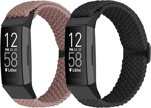 FTYQUEE Correas elásticas trenzadas ajustables compatibles con Fitbit Charge 3 y Fitbit Charge 4 bandas para hombres y mujeres, correas deportivas