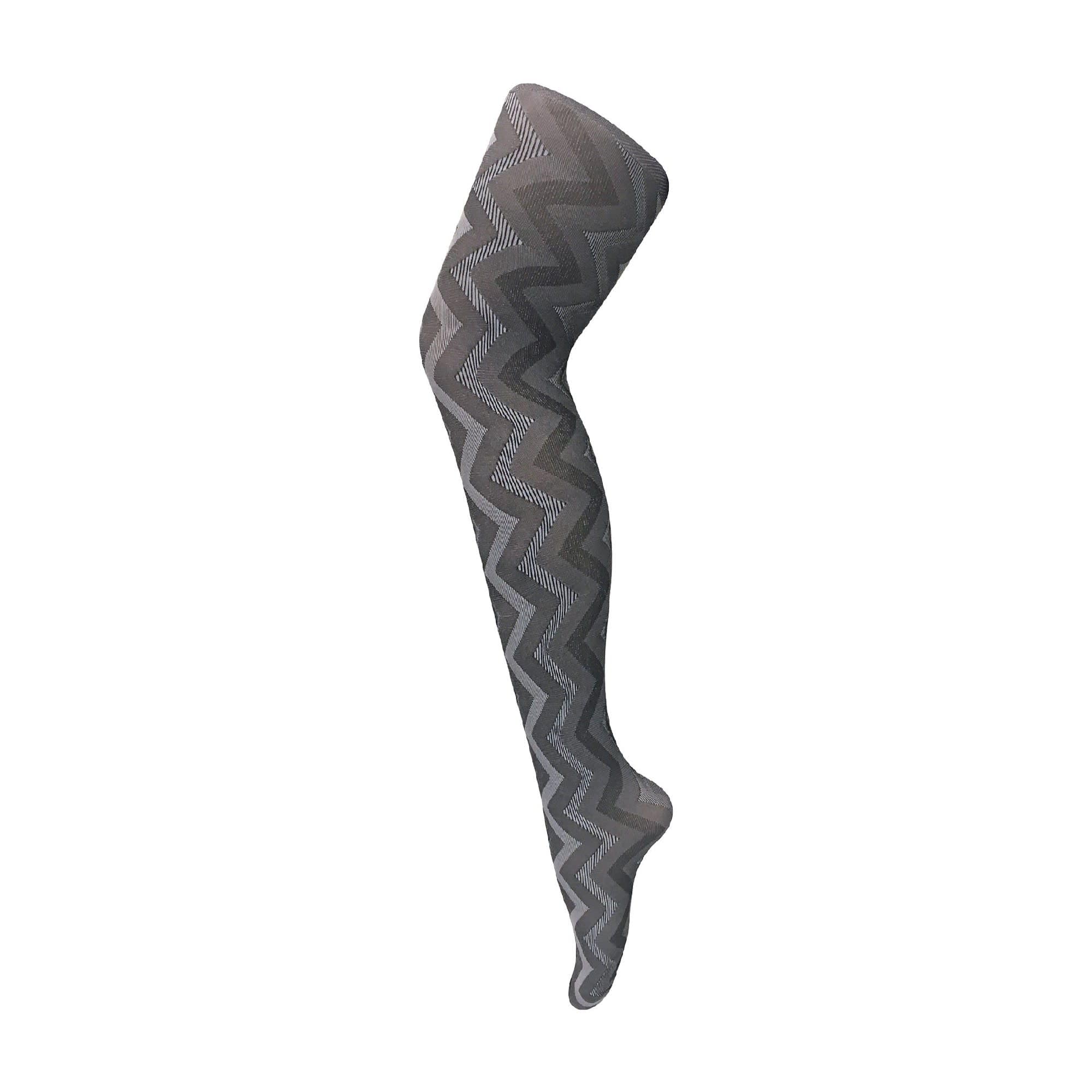 Sock Snob Women's Opaque Patterned Tights - Grey - Size 18-22