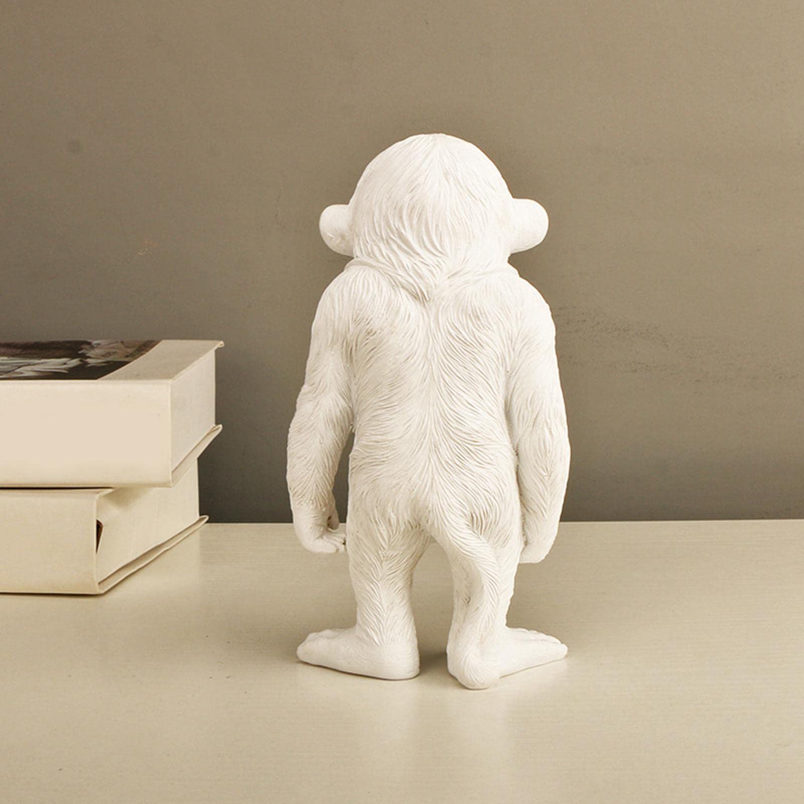 WINTI Orangutan Figurine Statue Glasses Holder Resin for Table Office Living Room White