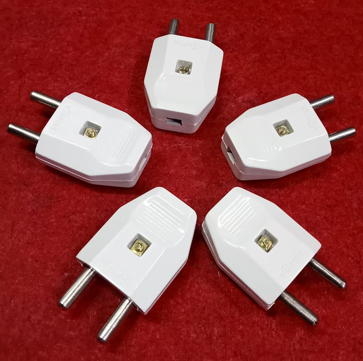 Generic Two Pin Plug (5-pcs) - White, 2 Pin Male, Plastic, Type A-image-33