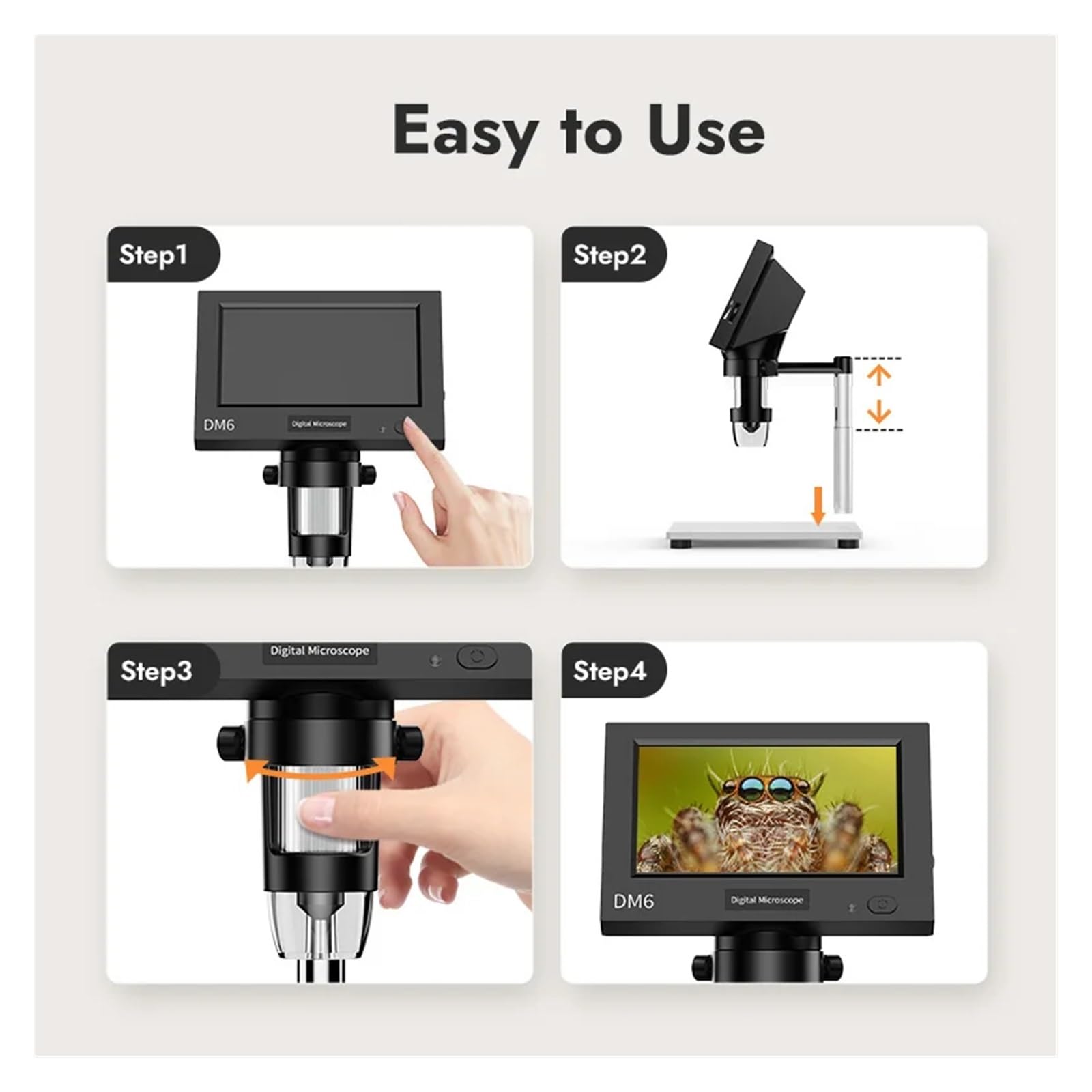 4.3inch LCD Digital Microscope 1000X Video For Adult With 8LEDs Soldering For Repair，pcb，plants