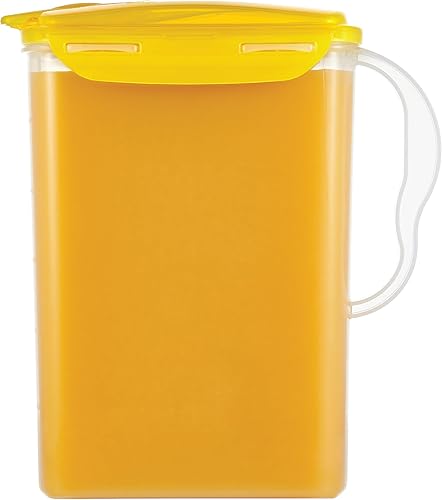 Miniatura 1 de LocknLock Aqua - Jarra de agua para puerta de refrigerador con asa, jarra de plástico sin BPA con tapa abatible, perfecta para hacer tés y jugos, 3