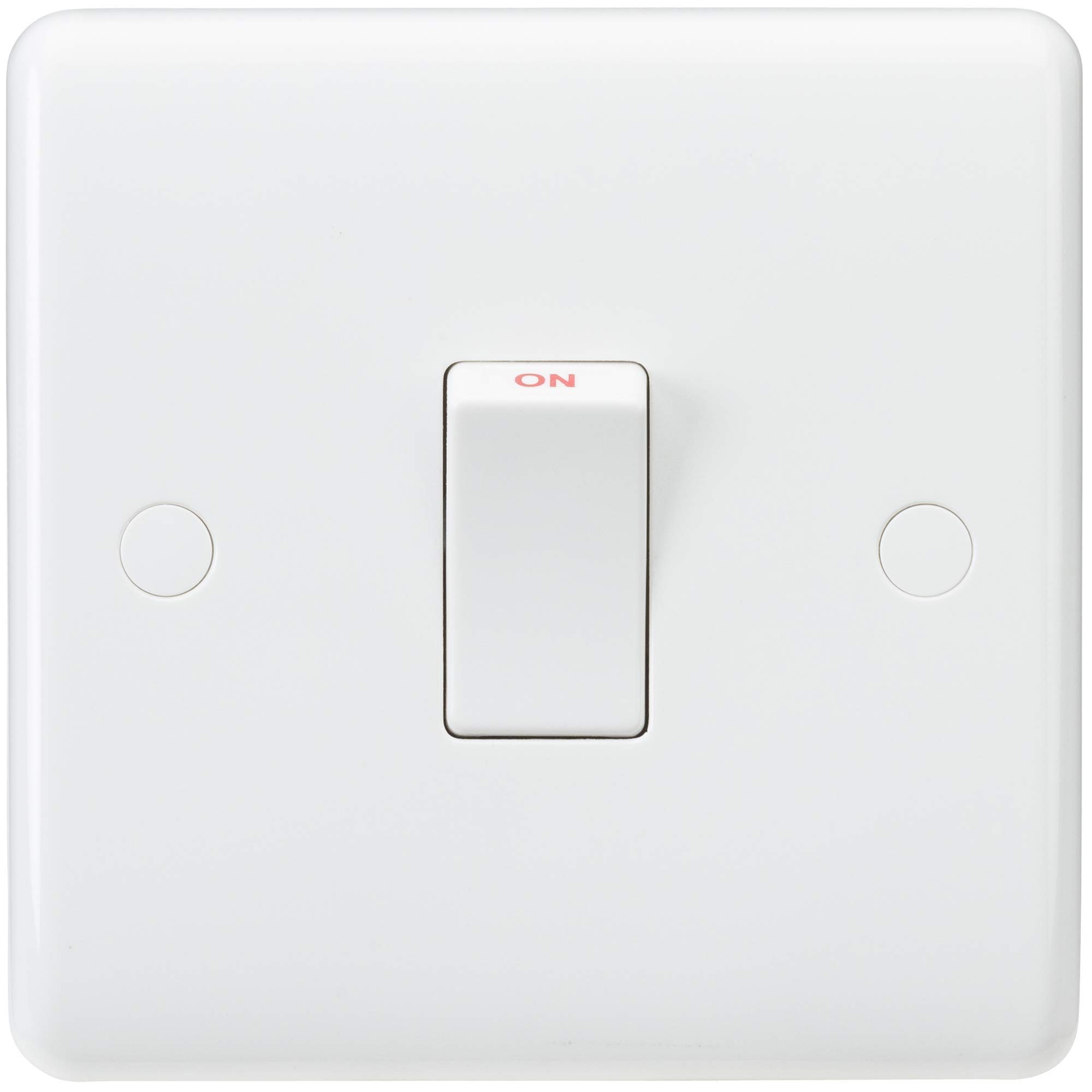 KnightsbridgeCU8341N Curved Edge 20 A DP Switch with Neon, White