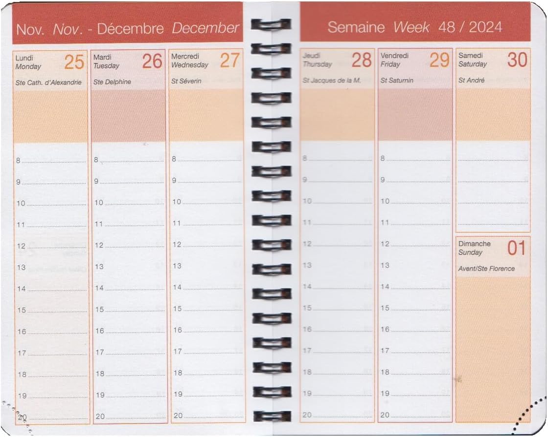 Agenda 2025-2026 OBERTHUR - 1 Agenda Carru00e9 16 Semainier Wire'O FSC TOKYO - Janvier 2024 Agenda Aout 2025 Aout 2026