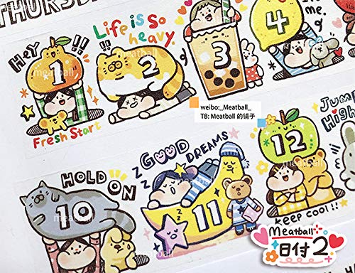 海外マステ★meatball★巻売り Amazon | マスキングテープ meatball 人物 特殊インク 手帳 DIY ギフト