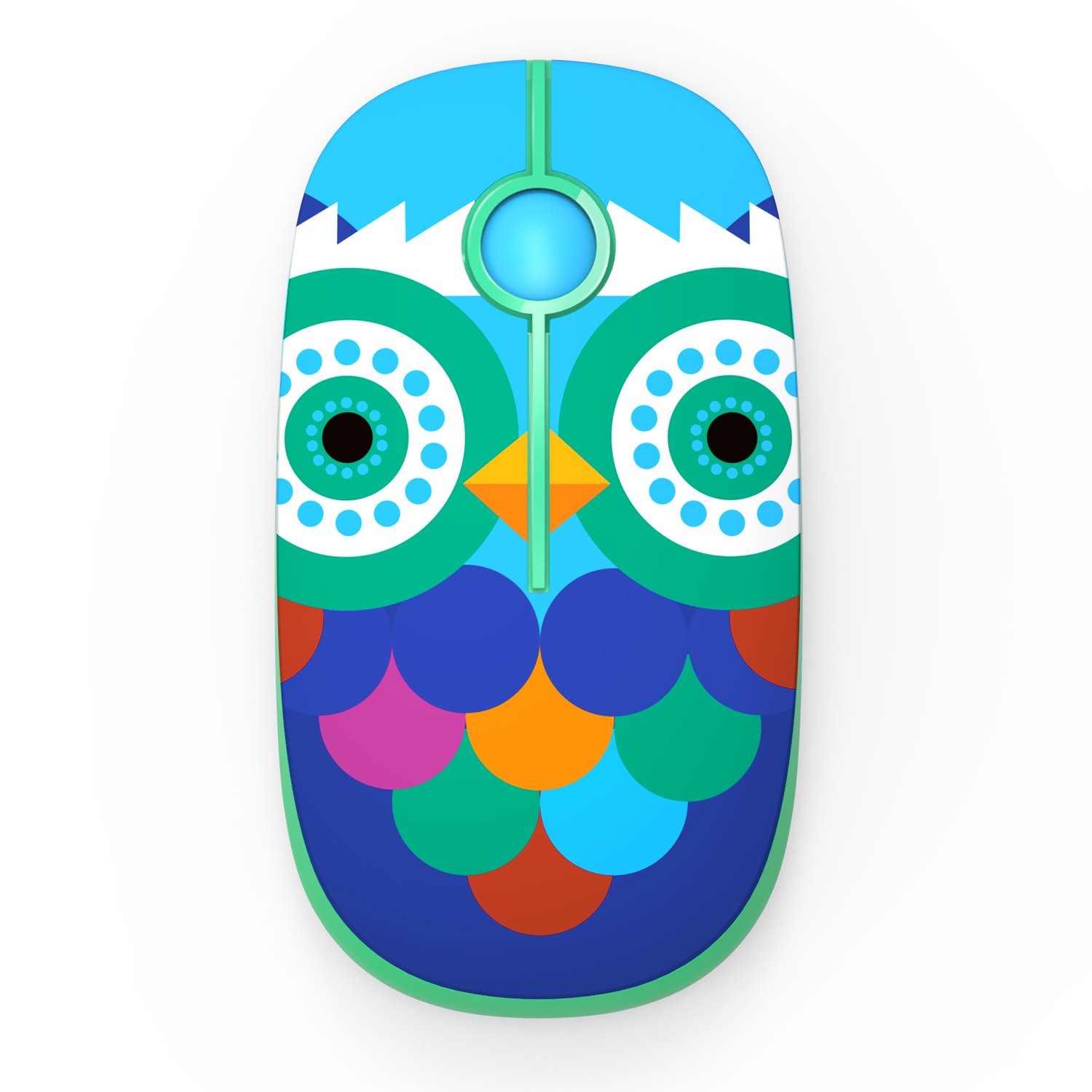 Unipows Wireless Mouse - 2.4G Slim Portable Computer Mouse with Nano Receiver, Less Noise Mobile Optical Mice for Notebook, PC, Laptop, Desktop (Owl Blue)