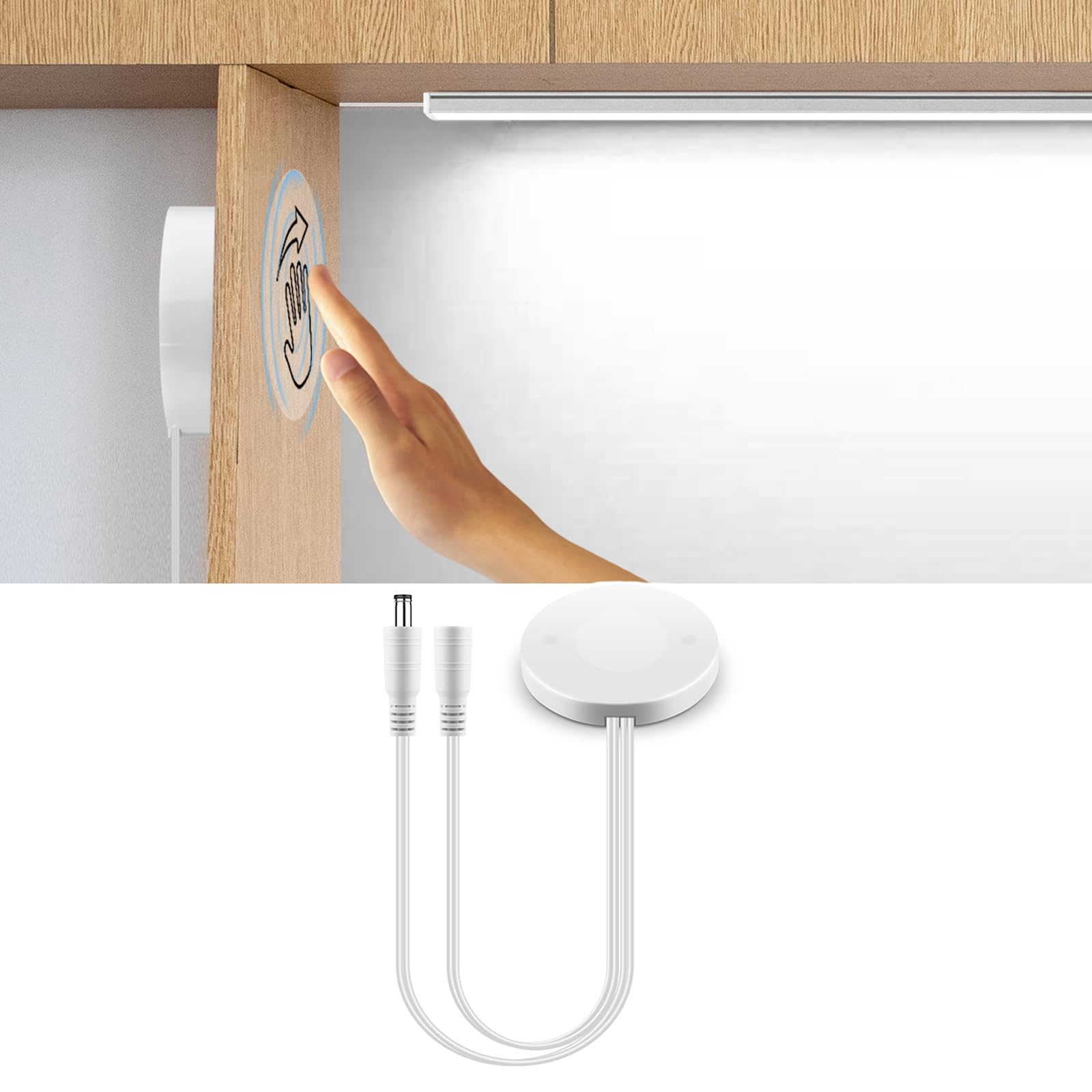 Penetrable 25mm Wood Panel Touch Sensor LED Light Switch Control 12V-24V 60W Hand Sweep Control Touch Dimmer Switch